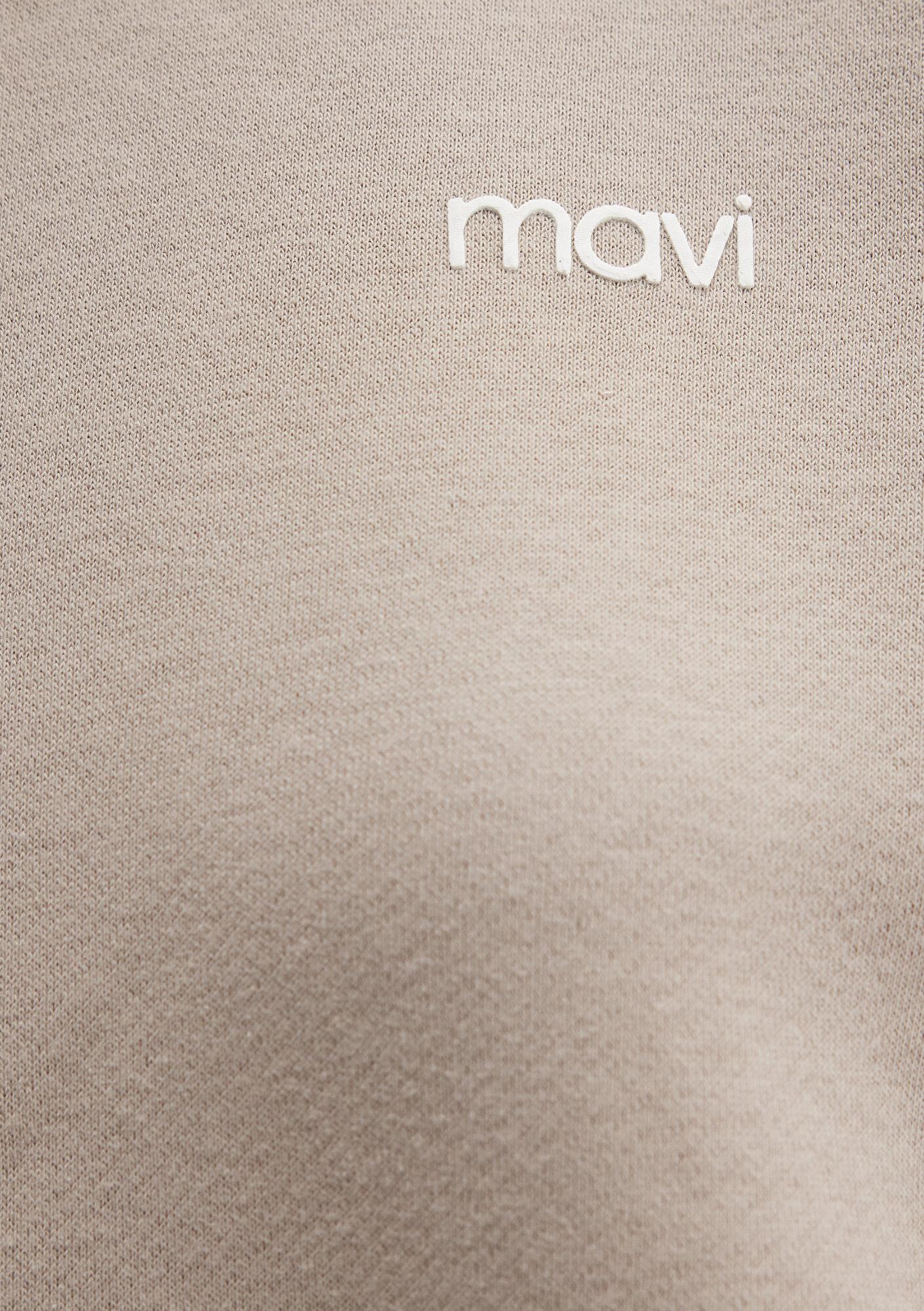 Mavi Mavi Logo Baskılı Bej Sweatshirt 1S10490-70344