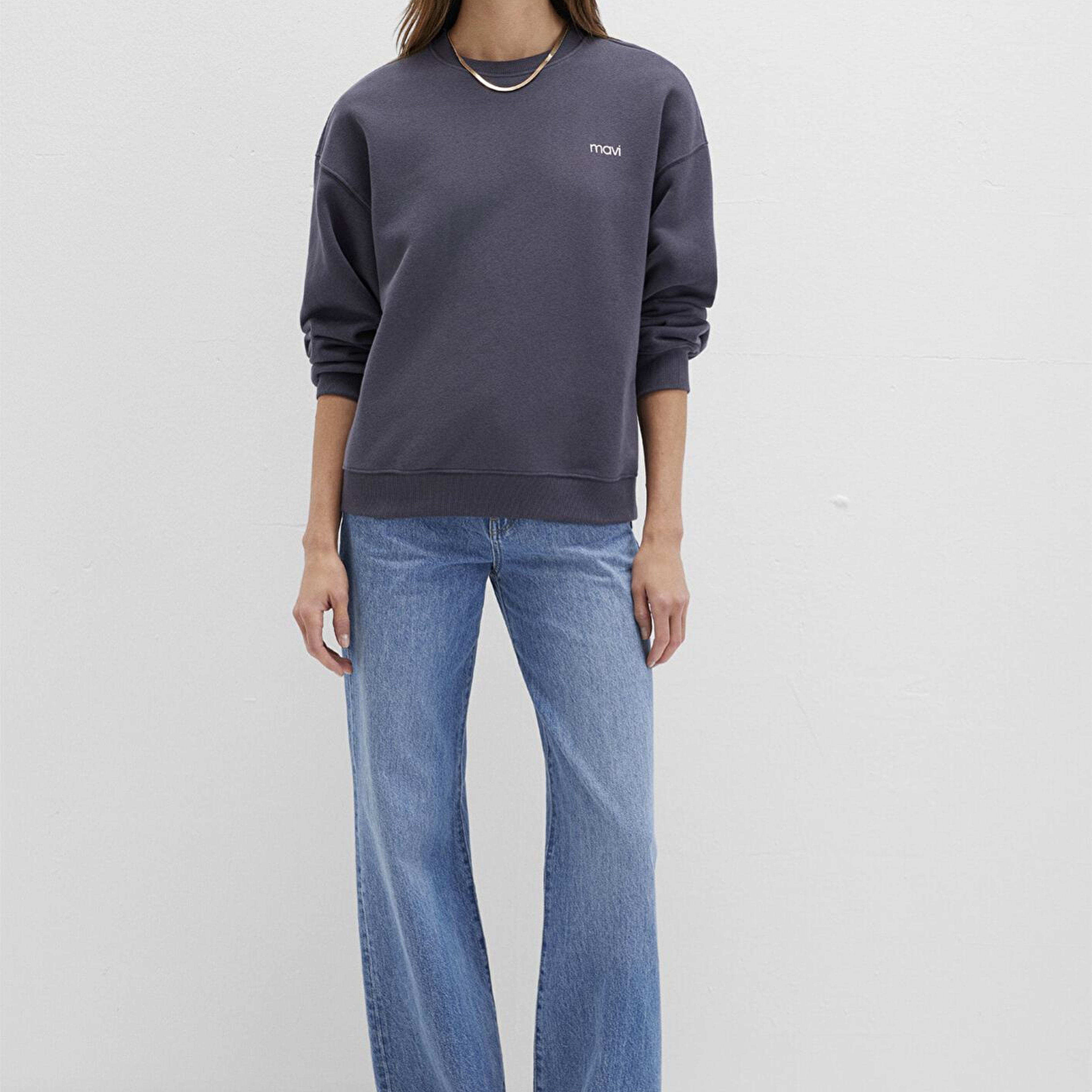 Mavi Mavi Logo Baskılı Antrasit Sweatshirt 1S10490-80932