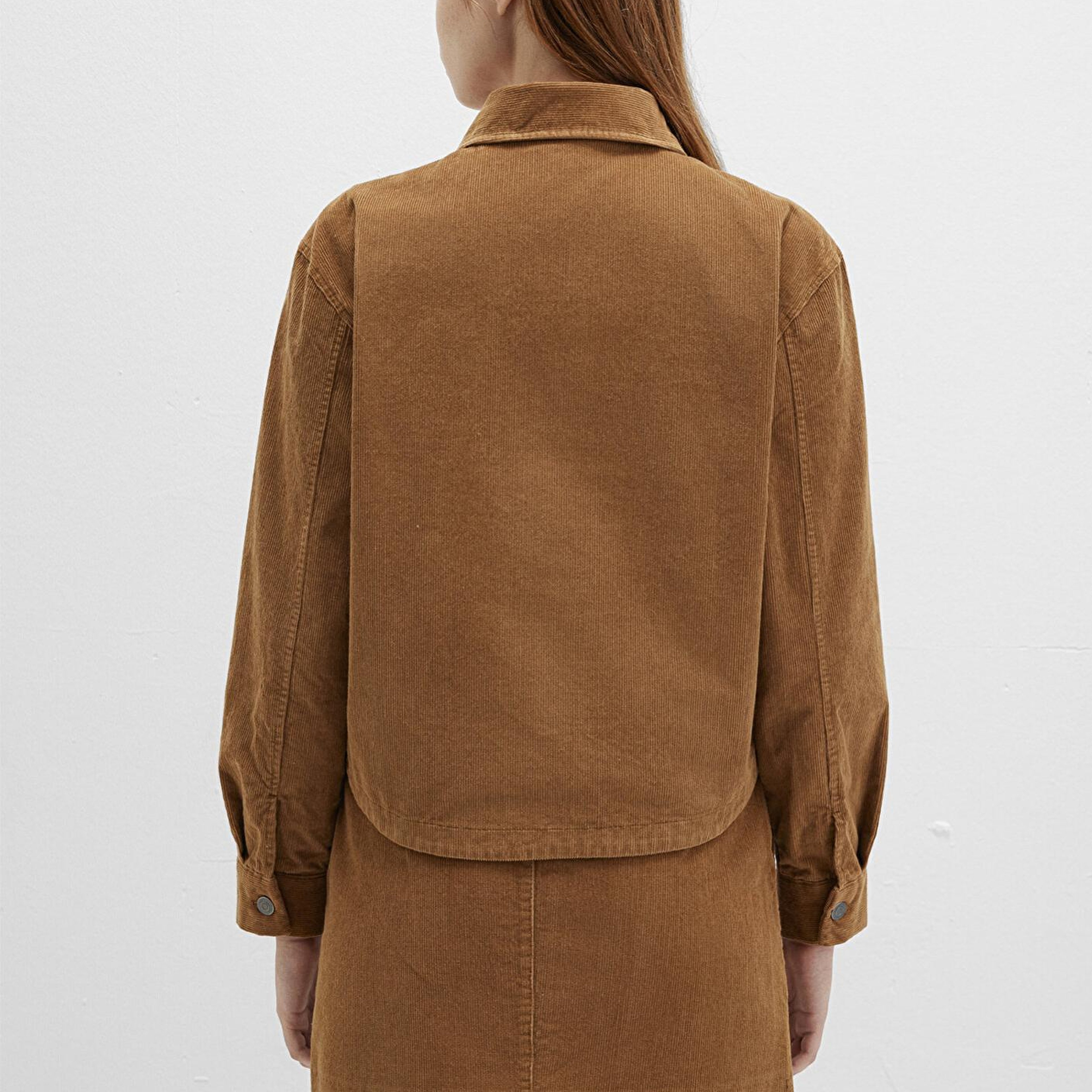 Mavi Kahverengi Kadife Gömlek Loose Fit / Bol Rahat Kesim 1211405-91393