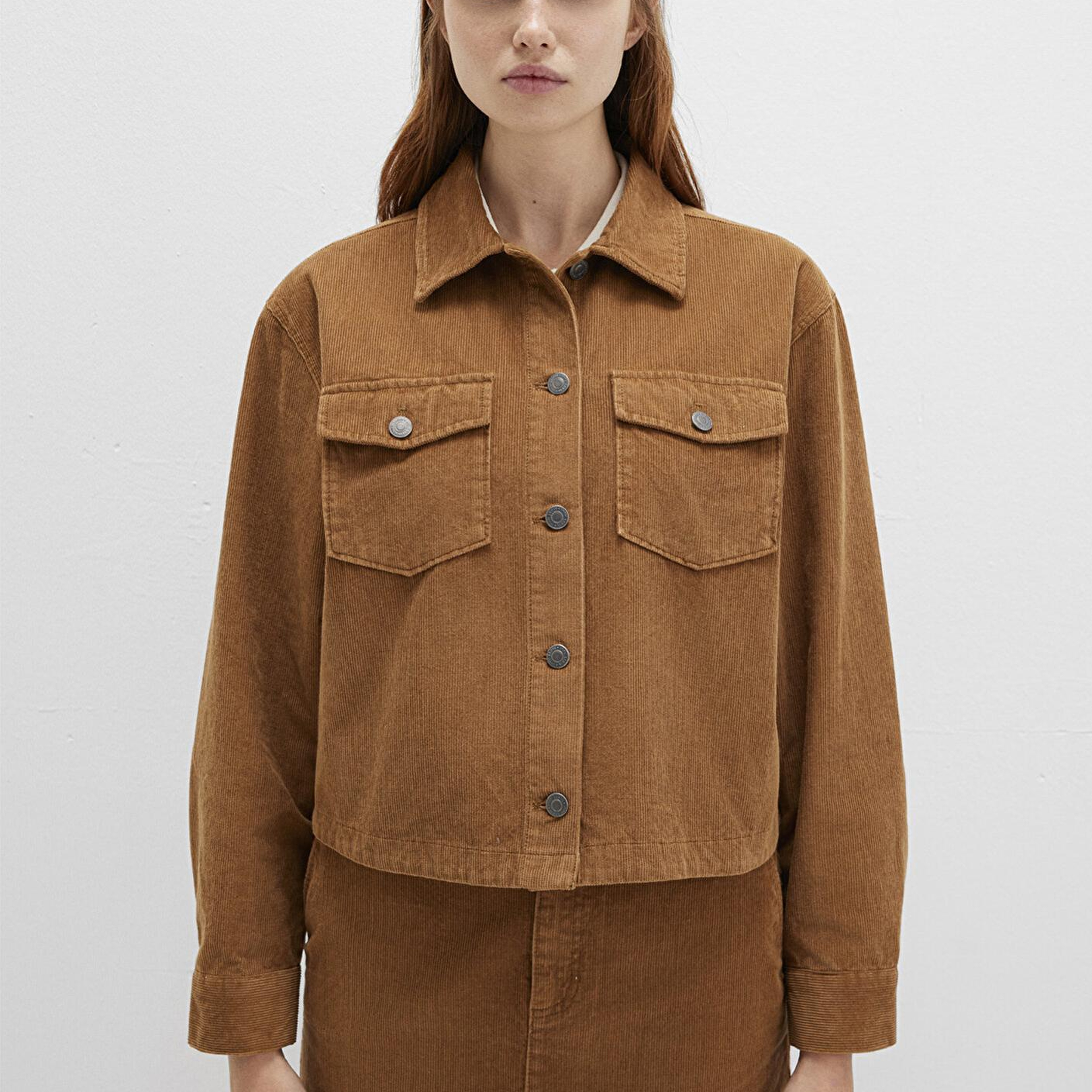 Mavi Kahverengi Kadife Gömlek Loose Fit / Bol Rahat Kesim 1211405-91393