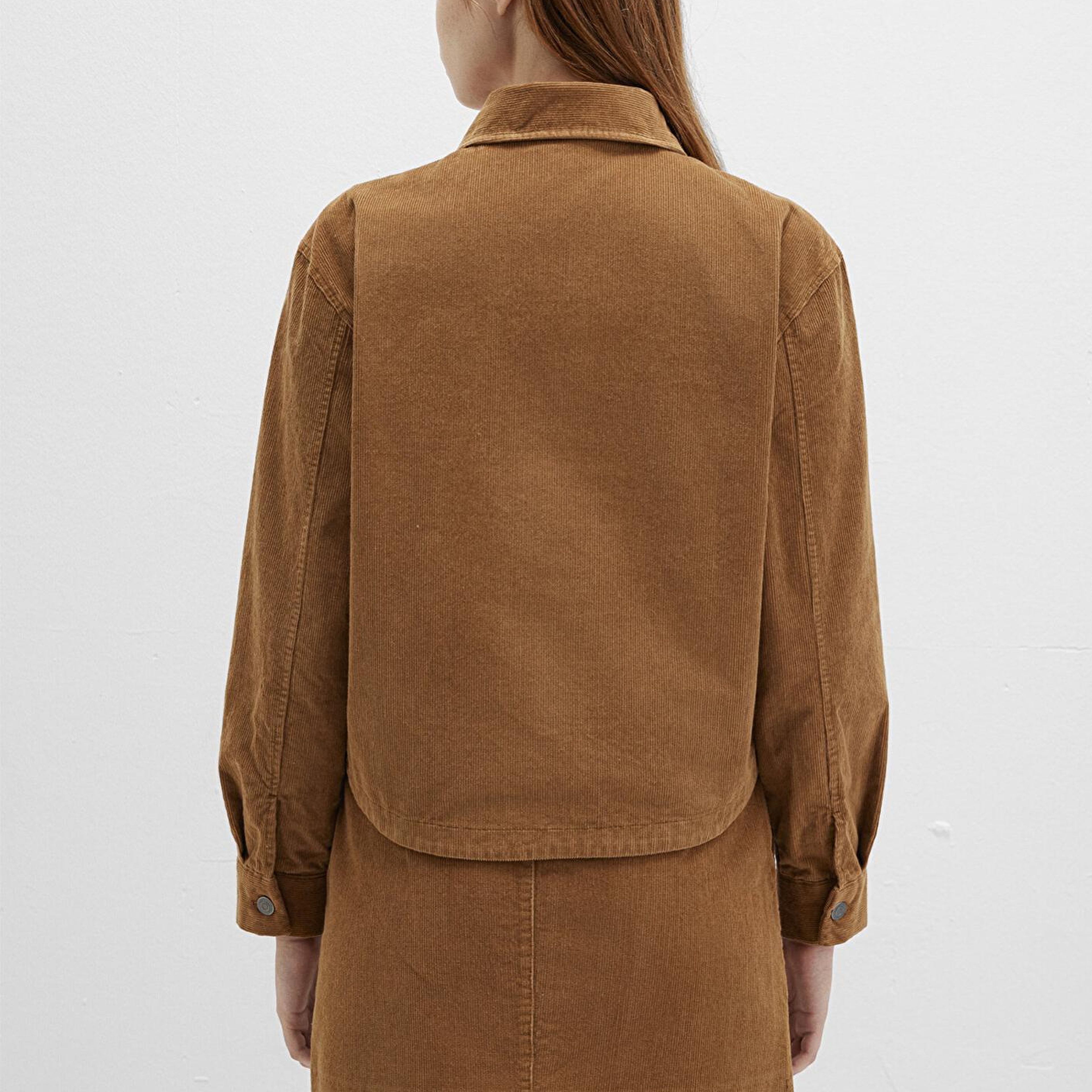 Mavi Kahverengi Kadife Gömlek Loose Fit / Bol Rahat Kesim 1211405-91393