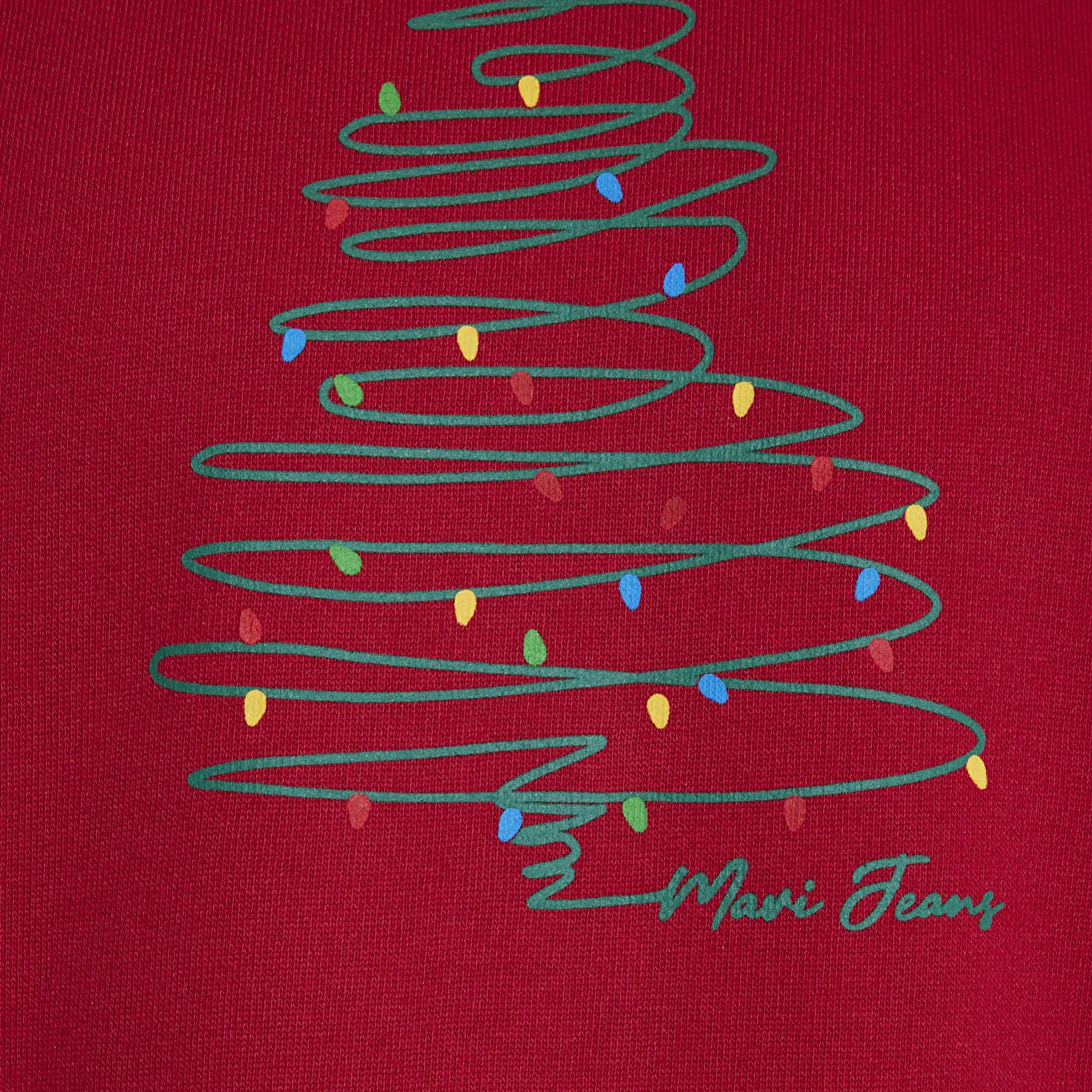 Mavi Yılbaşı Temalı Kırmızı Sweatshirt 0S10552-70390