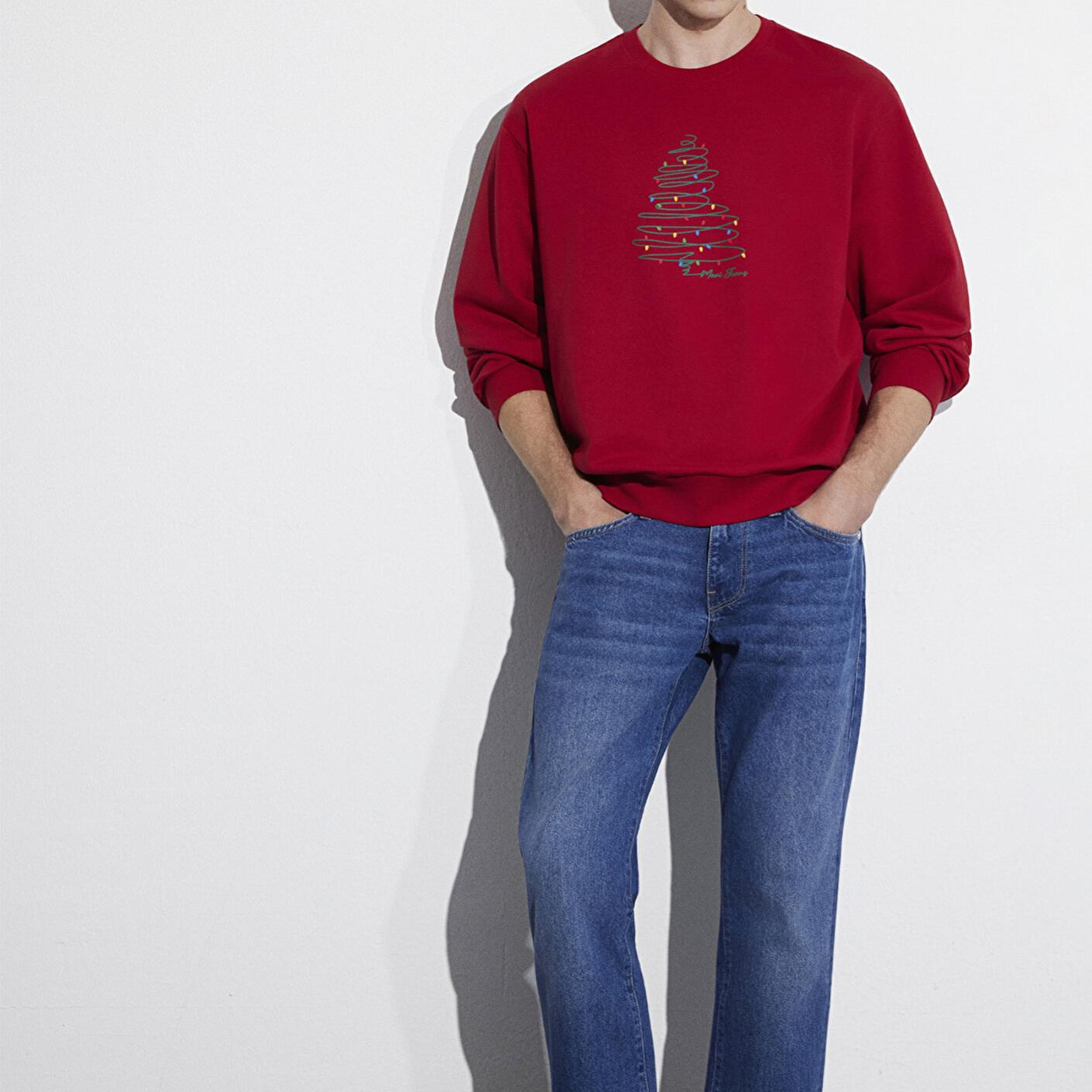 Mavi Yılbaşı Temalı Kırmızı Sweatshirt 0S10552-70390