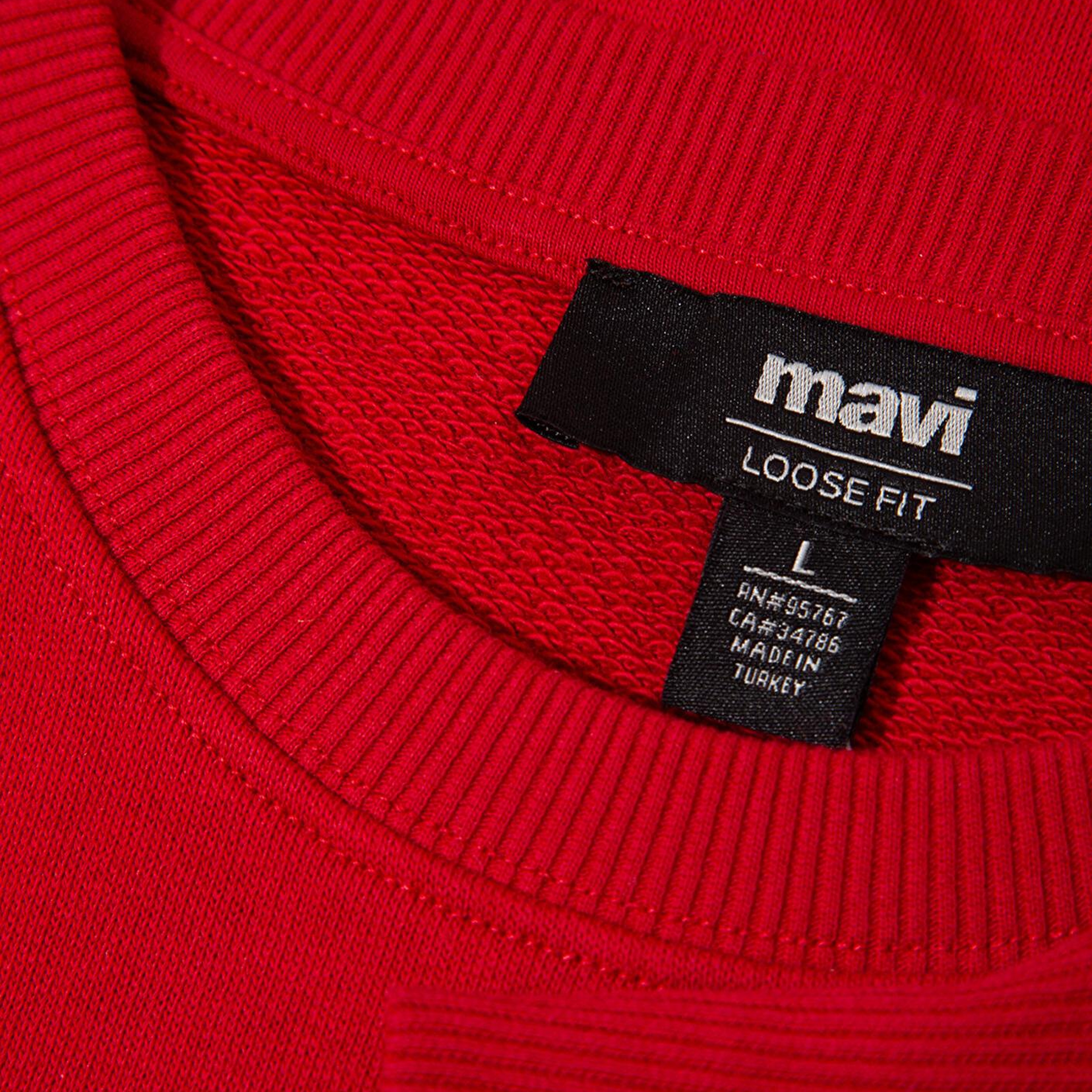 Mavi Yılbaşı Temalı Kırmızı Sweatshirt 0S10552-70390