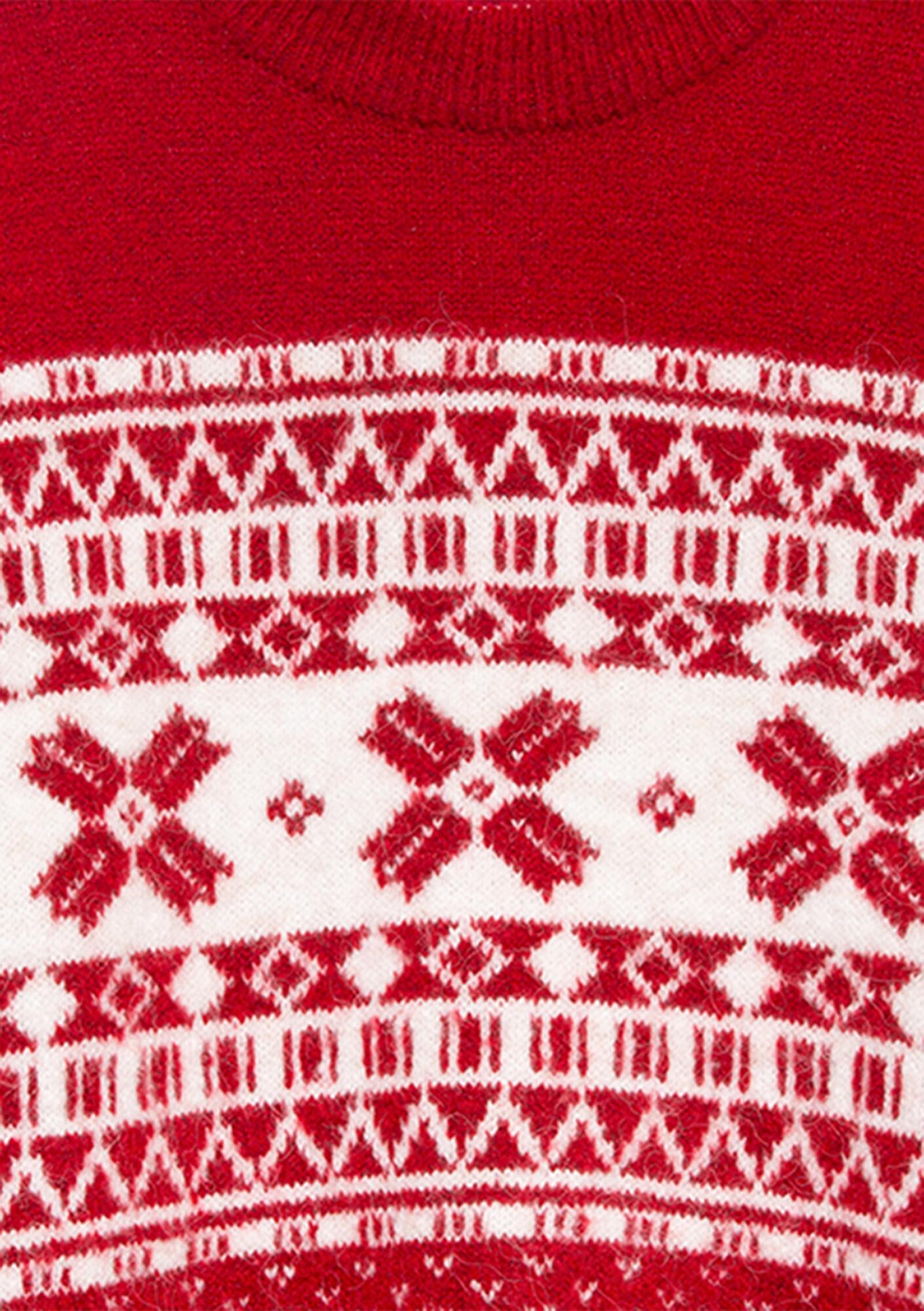 Mavi Yılbaşı Temalı Kırmızı Kazak Loose Fit / Bol Rahat Kesim 1710869-70057