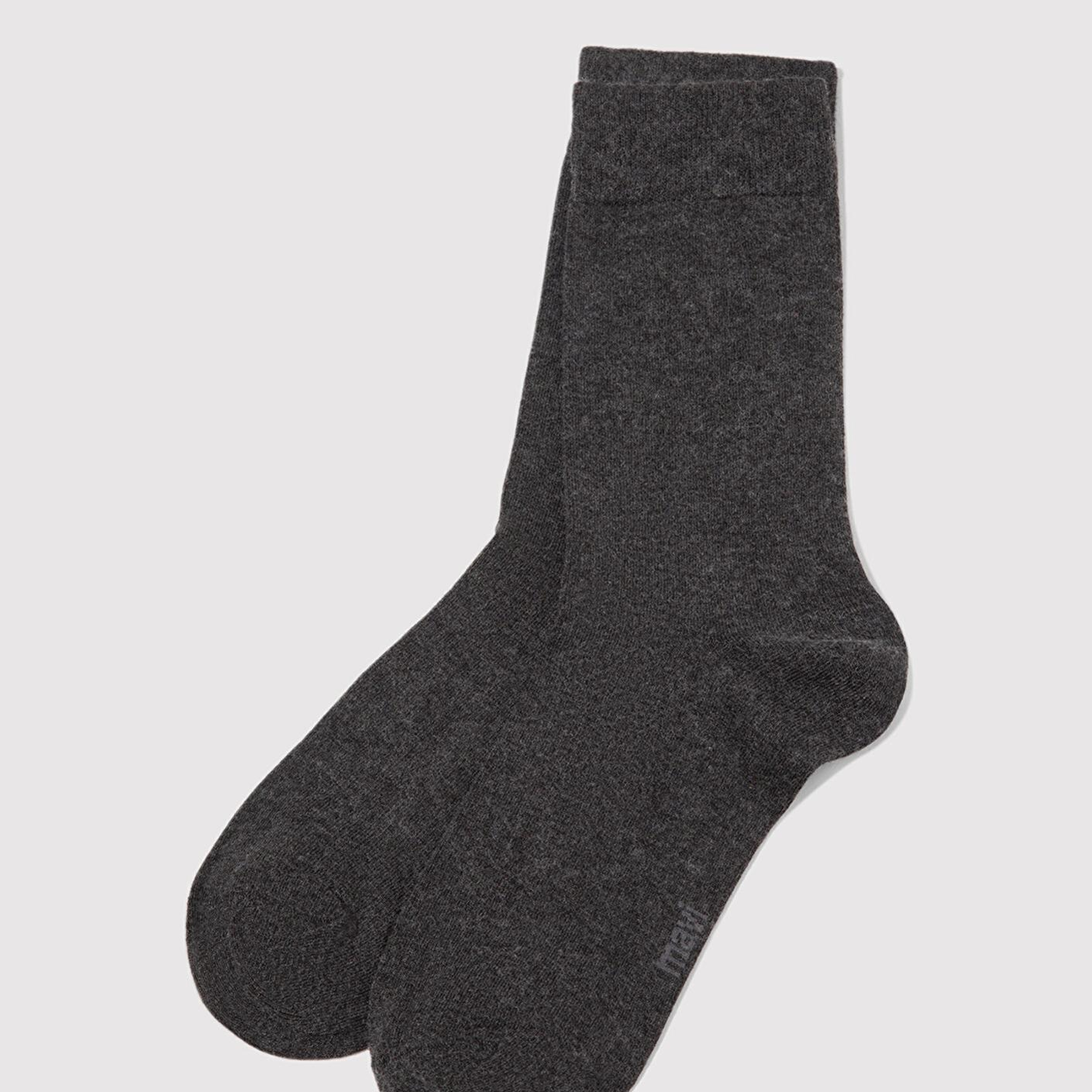 Mavi Yün Karışımlı Gri Soket Çorap 0912199-12685