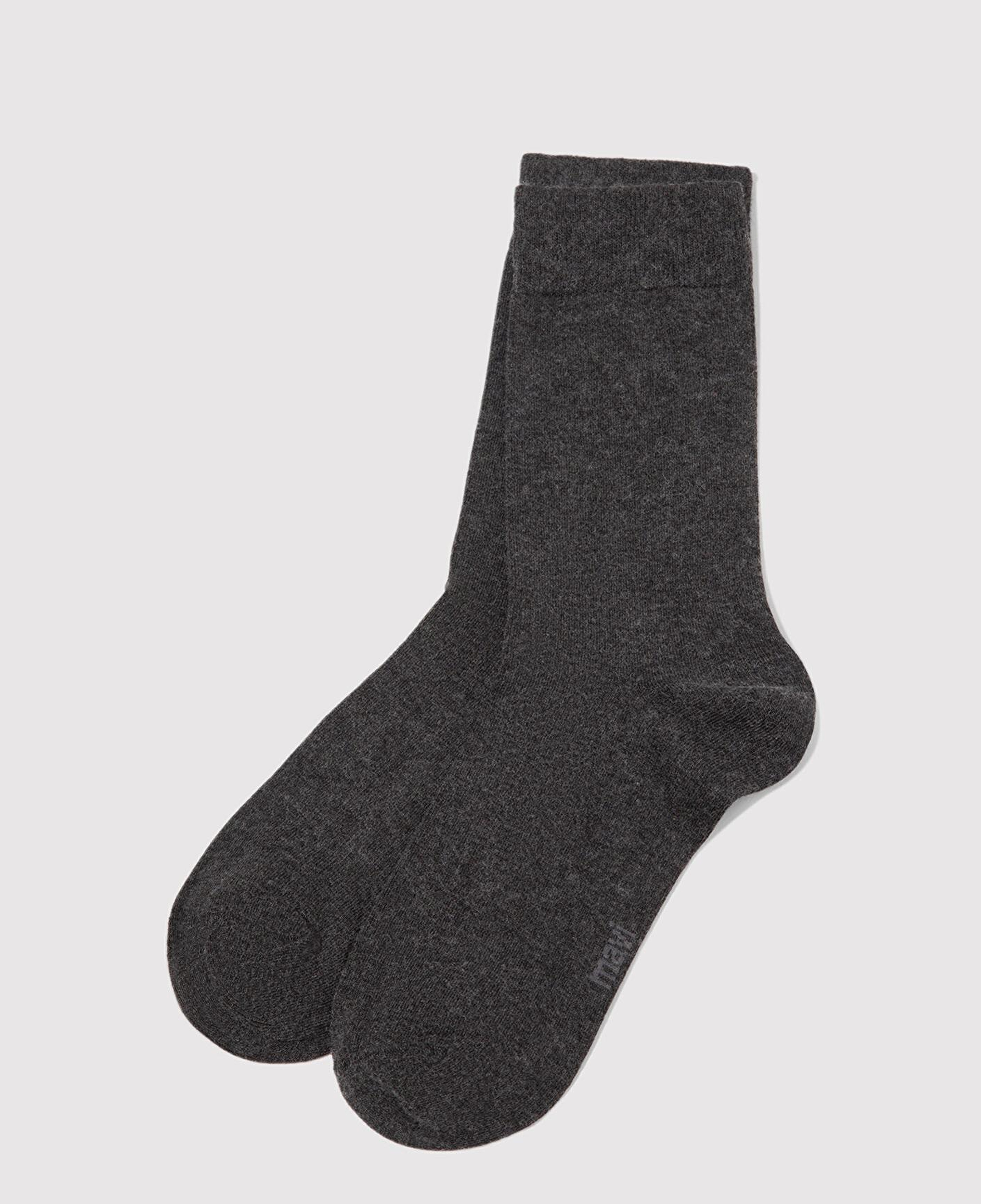 Mavi Yün Karışımlı Gri Soket Çorap 0912199-12685