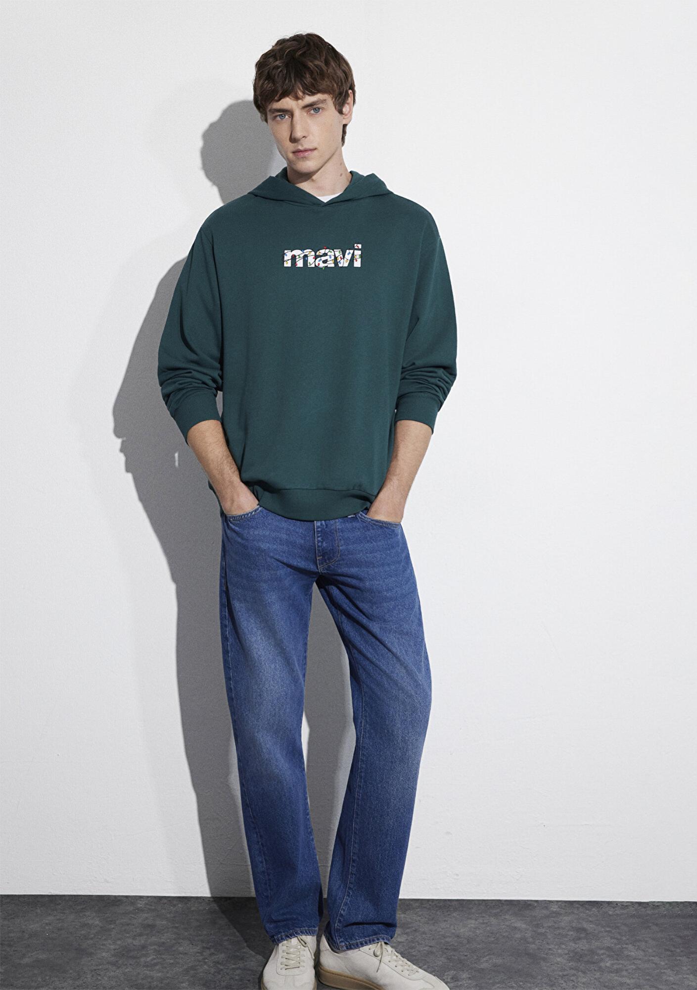 Mavi Yılbaşı Temalı Yeşil Sweatshirt 0S10554-71932