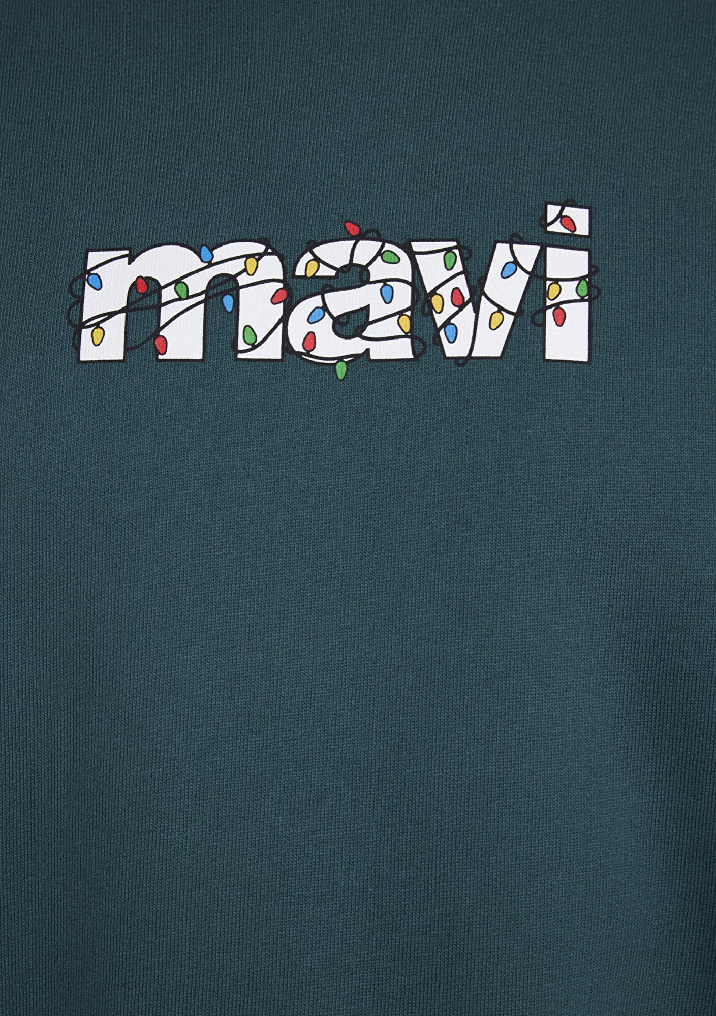 Mavi Yılbaşı Temalı Yeşil Sweatshirt 0S10554-71932