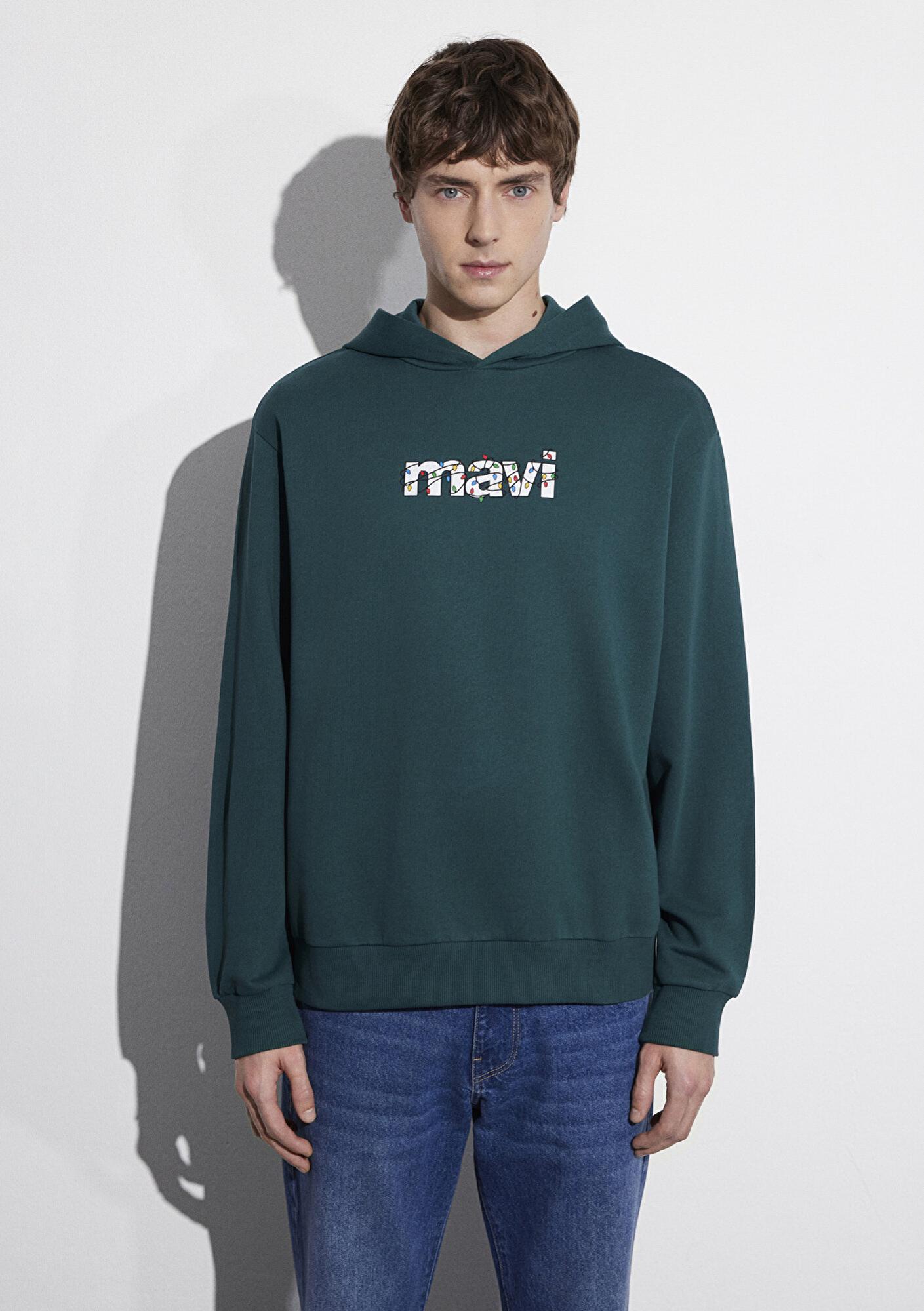 Mavi Yılbaşı Temalı Yeşil Sweatshirt 0S10554-71932