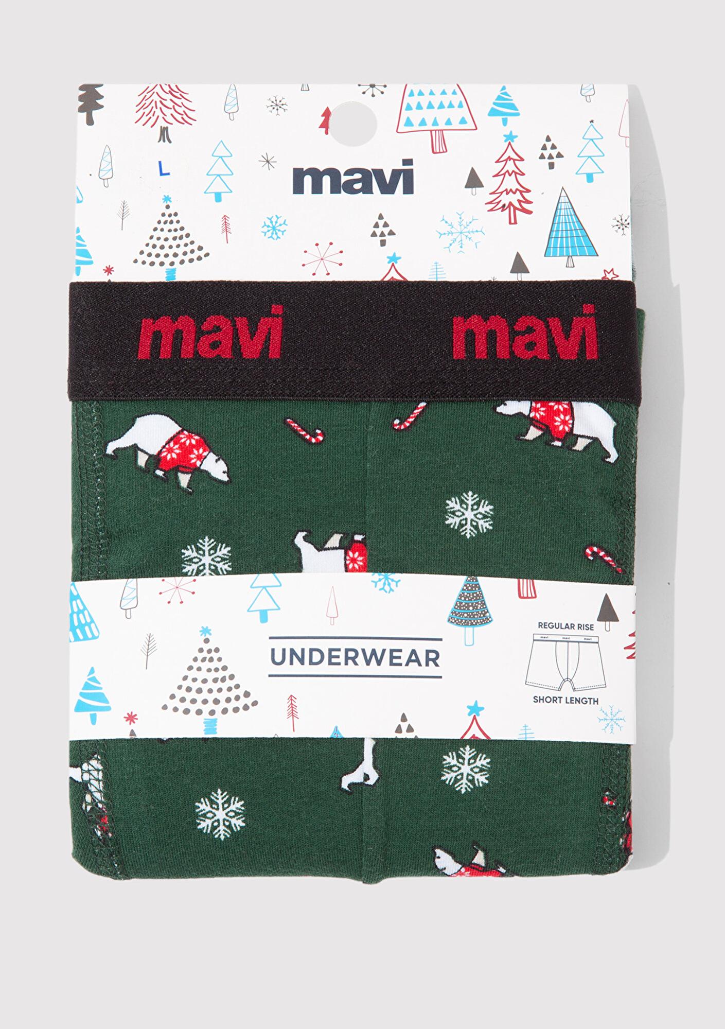 Mavi Yılbaşı Temalı Baskılı Boxer 0912140-71871