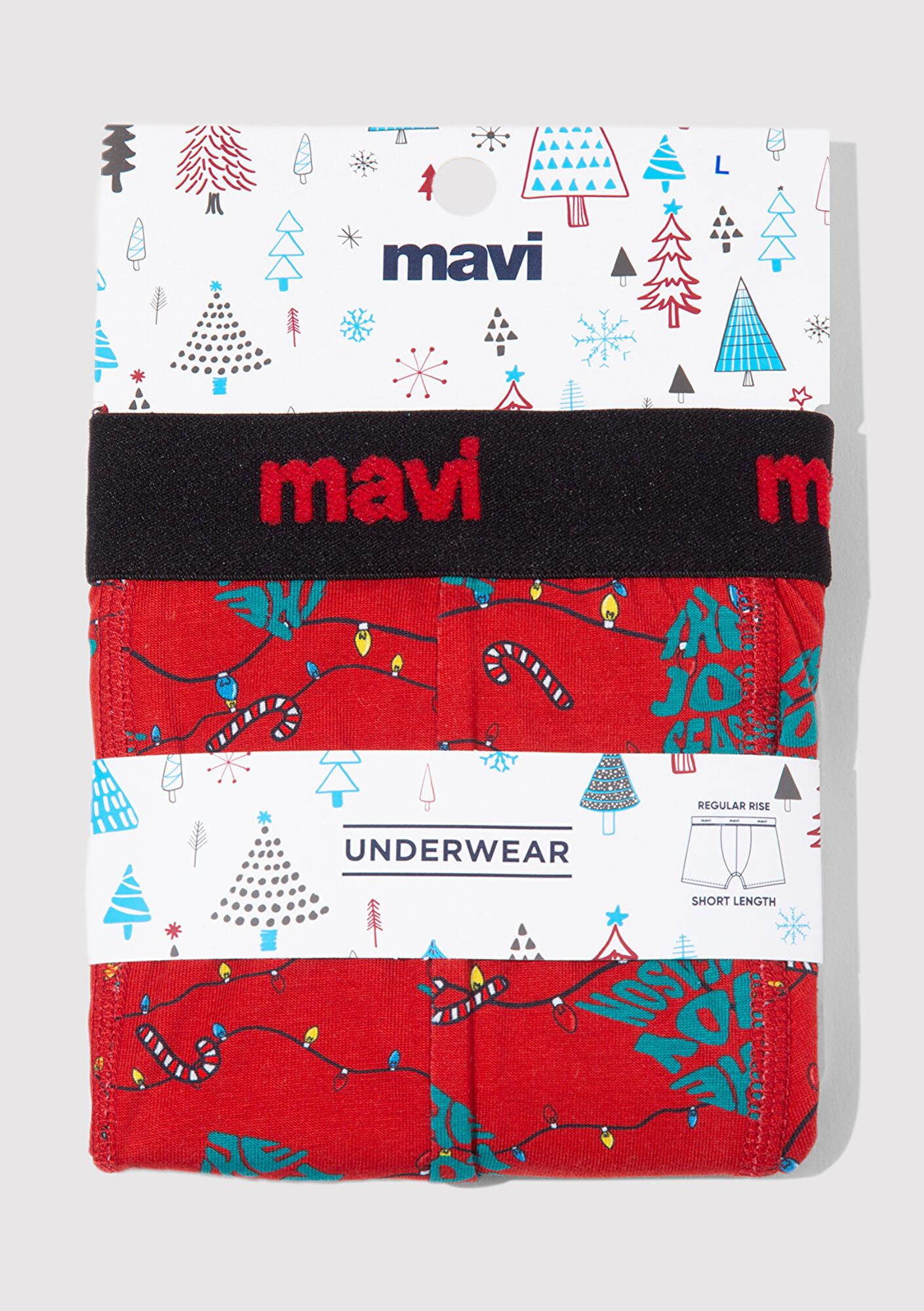 Mavi Yılbaşı Temalı Baskılı Boxer 0912134-32421