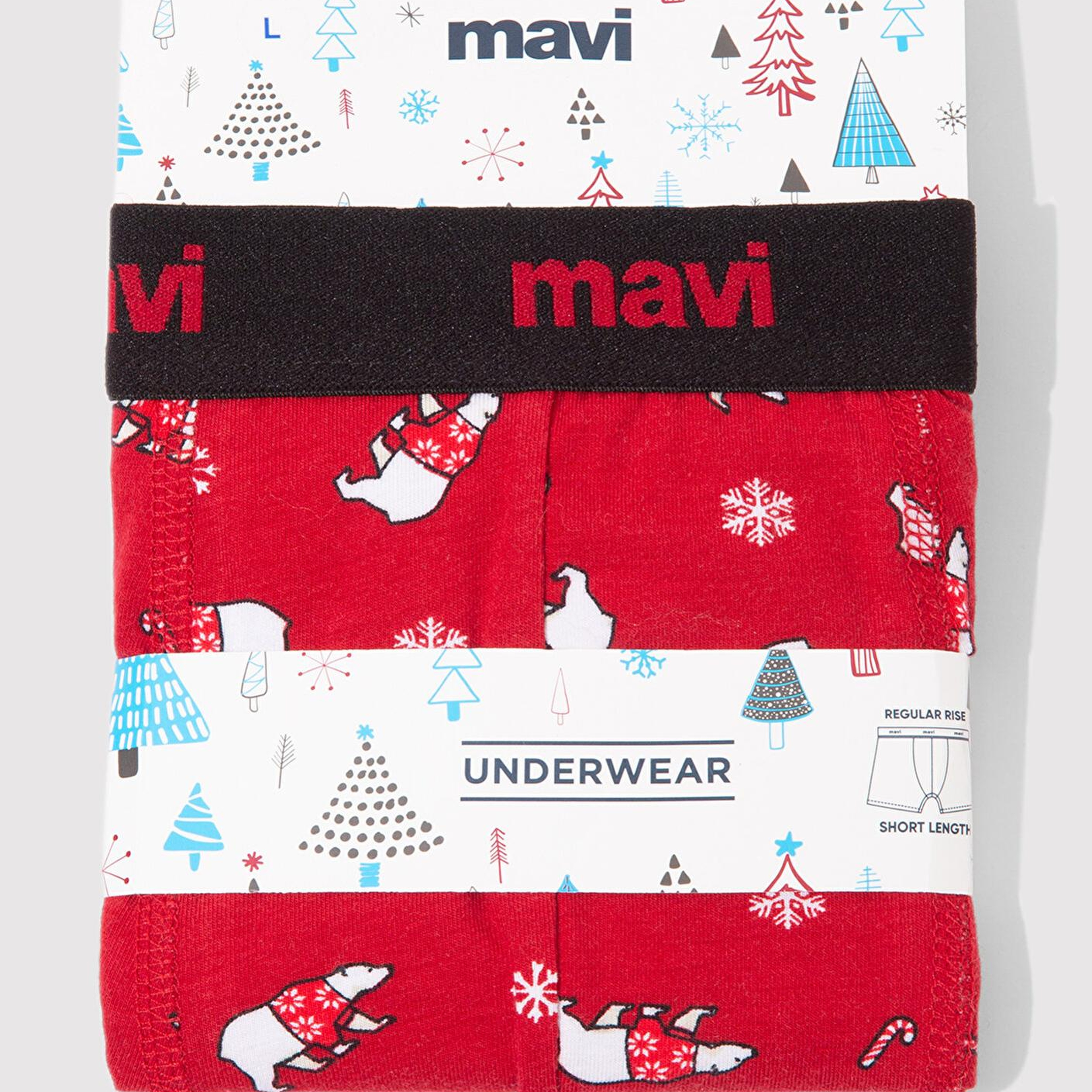 Mavi Yılbaşı Temalı Baskılı Boxer 0912140-32421