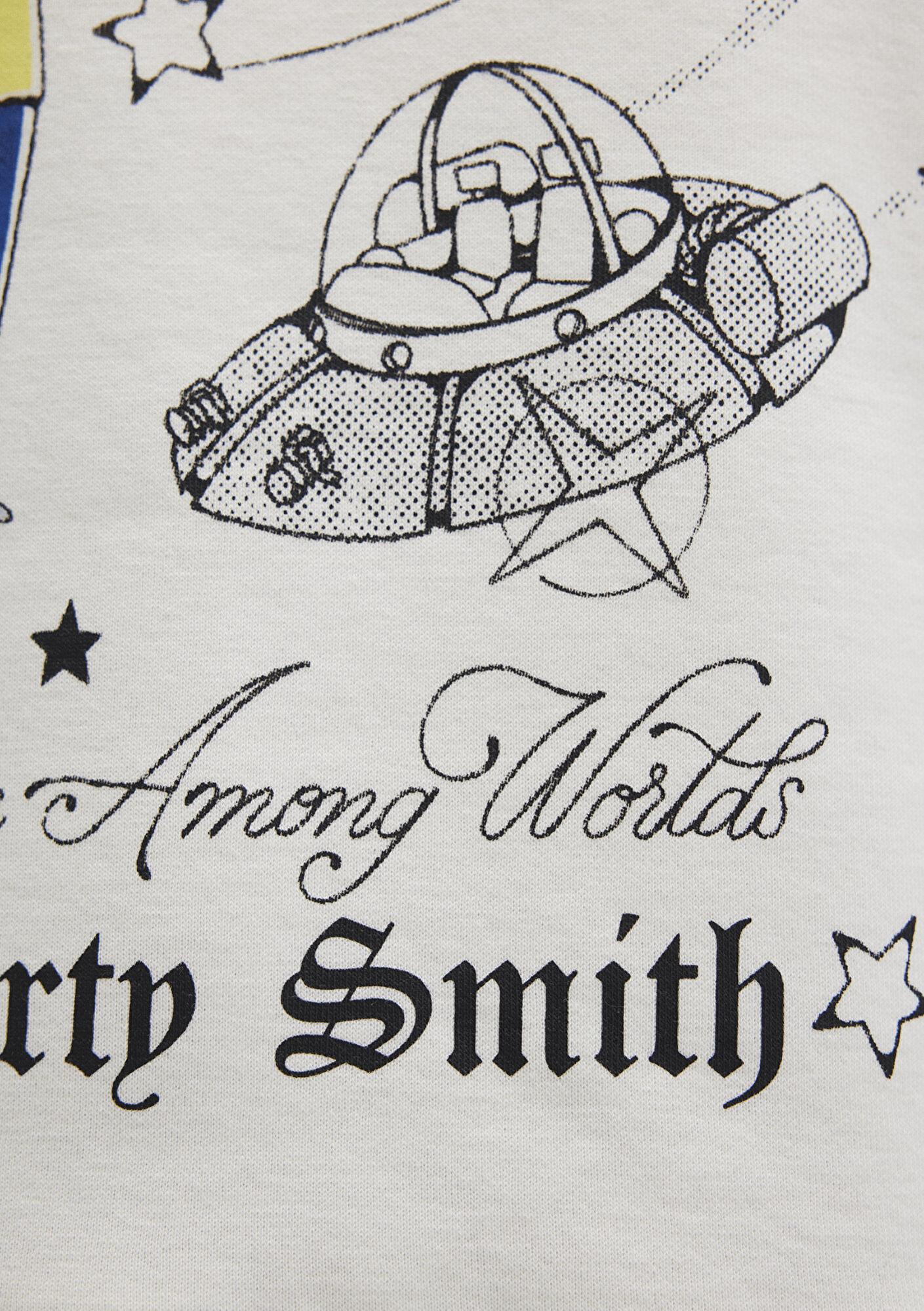 Mavi Rick And Morty Baskılı Ekru Sweatshirt 1S10468-80194