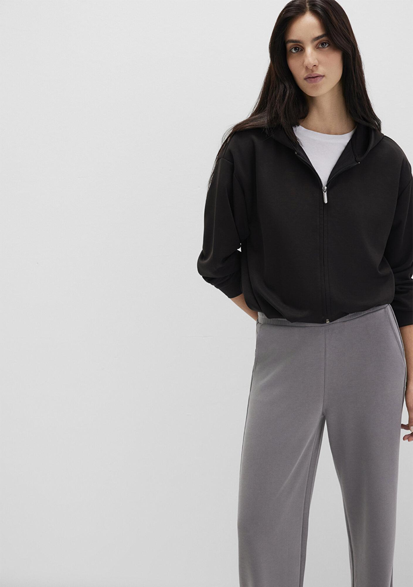 Mavi Fermuarlı (TENCEL™) Modal Siyah Sweatshirt 1S10489-900