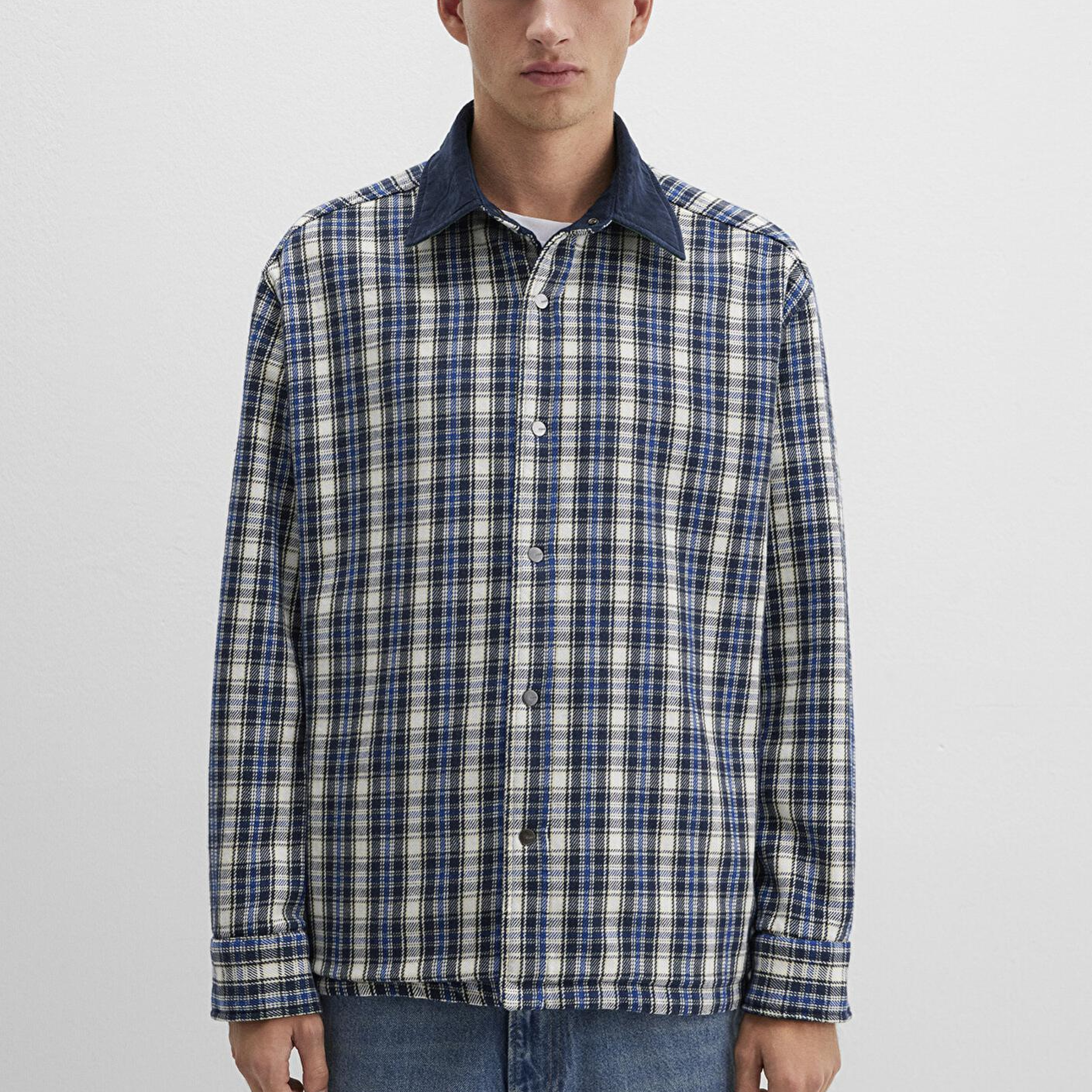 Mavi Çift Taraflı Lacivert Gömlek Loose Fit / Bol Rahat Kesim 0211783-80872