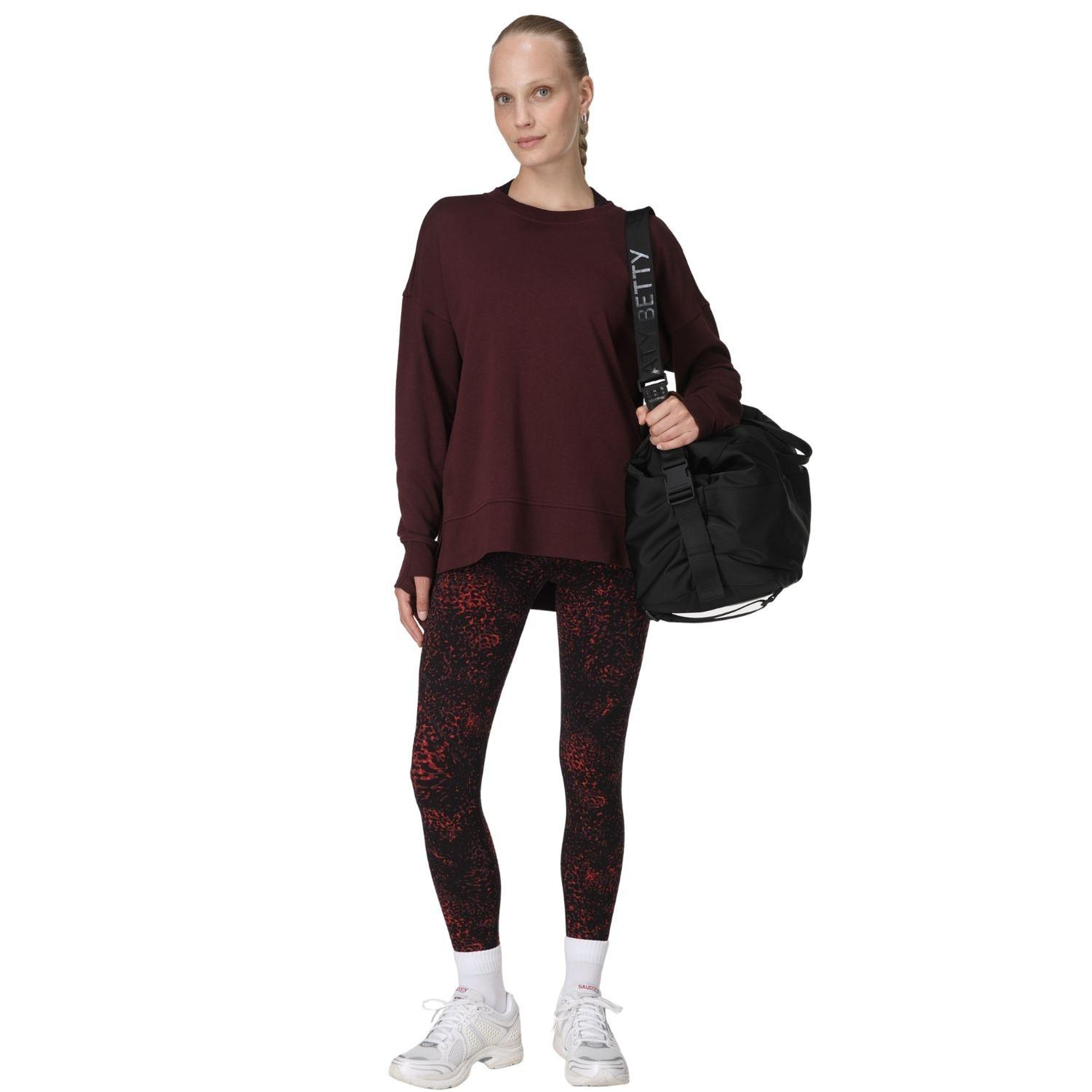 Sweaty Betty After Class Longline Kadın Kırmızı Sweatshirt