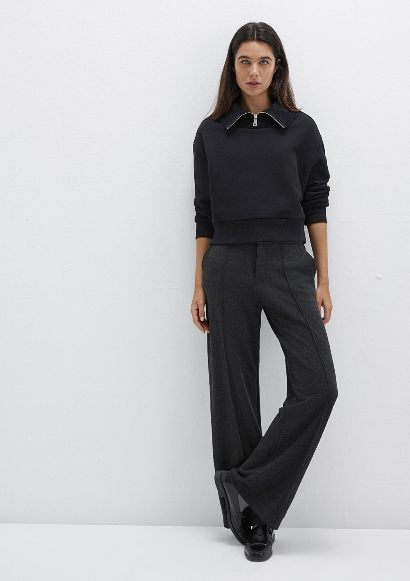 Mavi Antrasit Örme Pantolon 1011048-87829