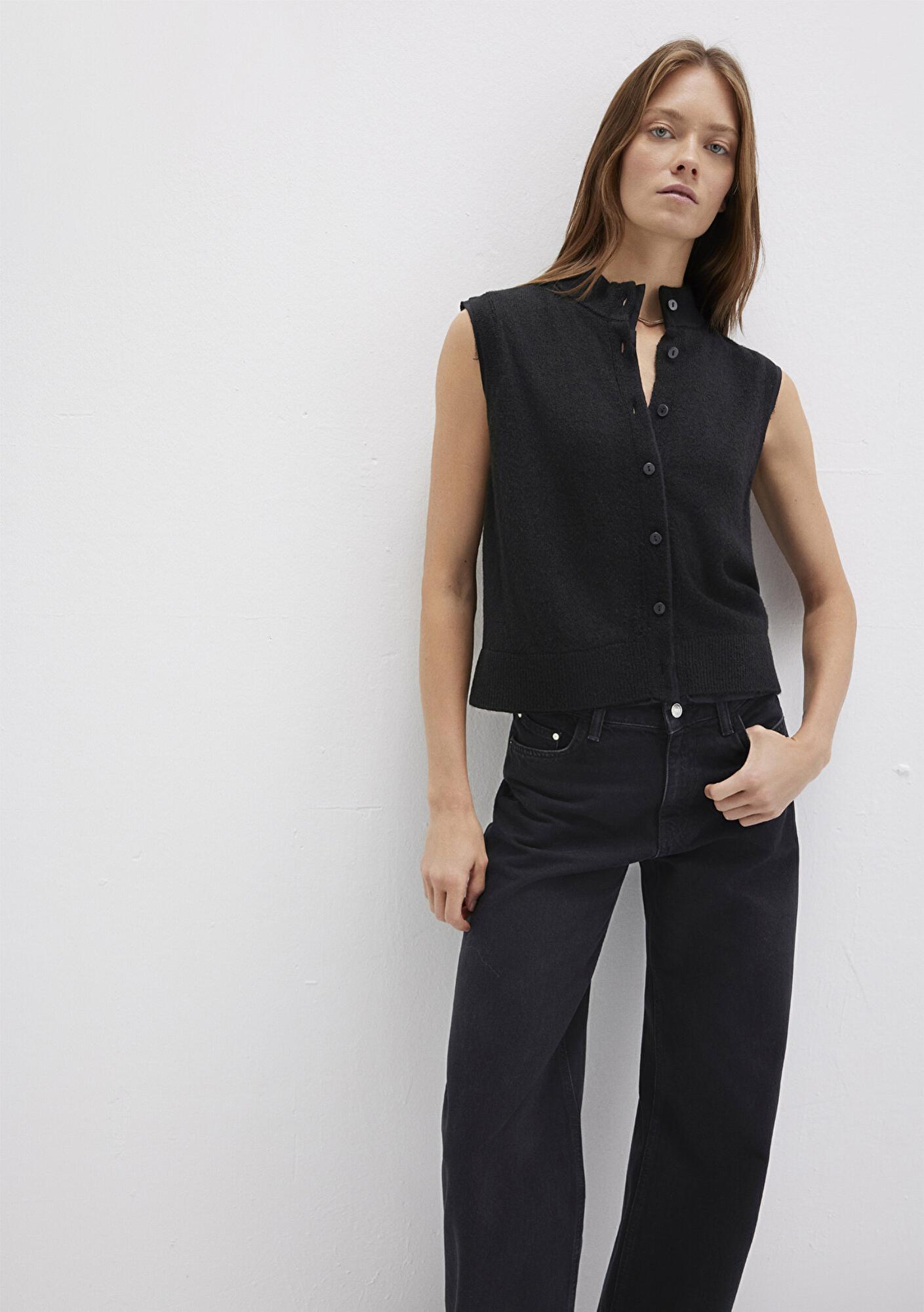 Mavi Yün Karışımlı Siyah Yelek Regular Fit / Normal Kesim 1710791-900