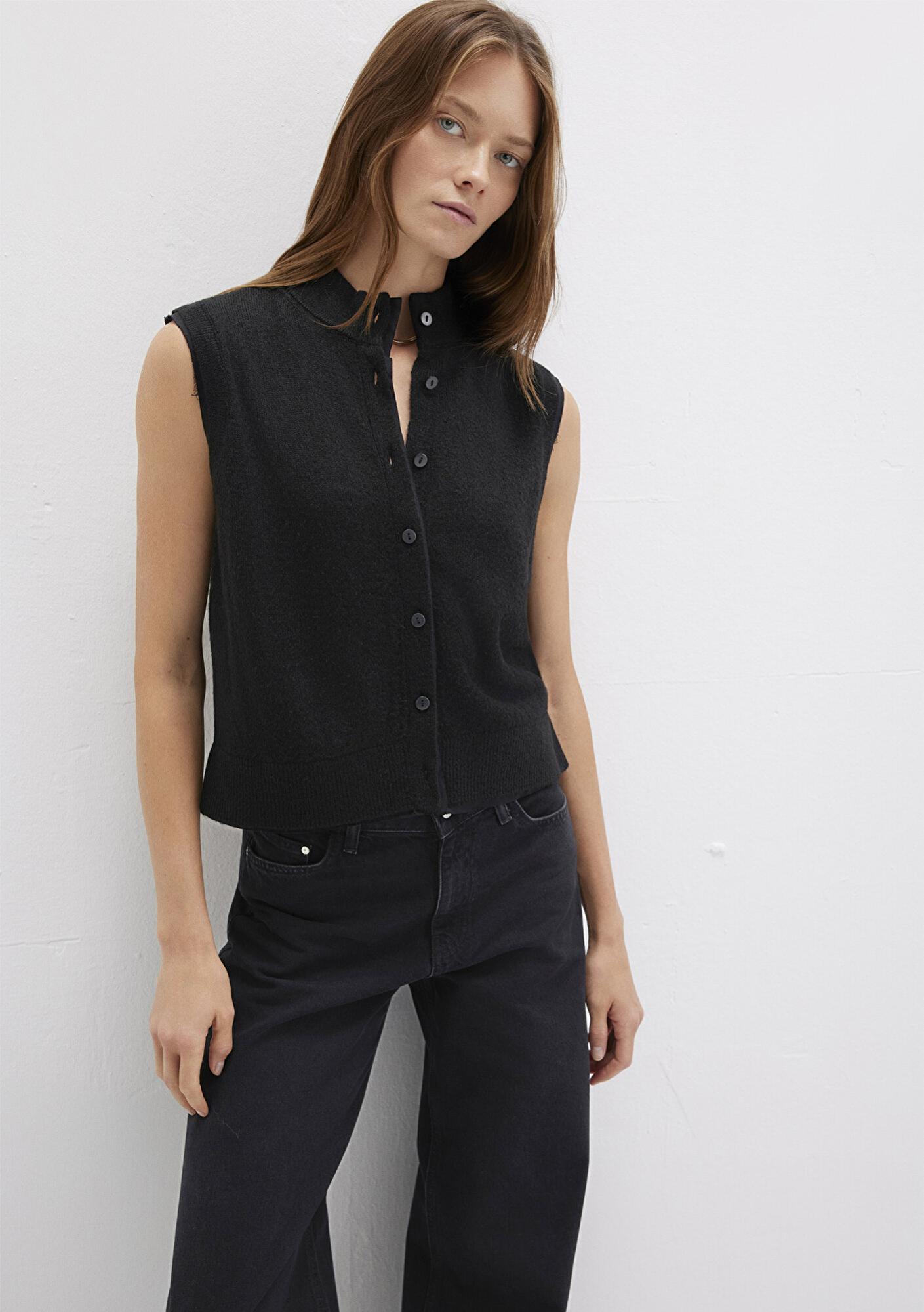 Mavi Yün Karışımlı Siyah Yelek Regular Fit / Normal Kesim 1710791-900