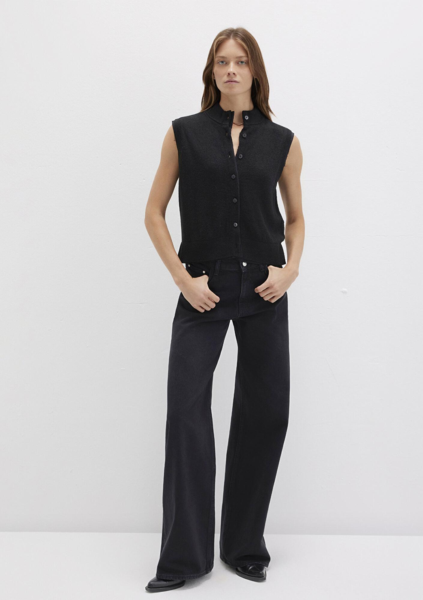 Mavi Yün Karışımlı Siyah Yelek Regular Fit / Normal Kesim 1710791-900