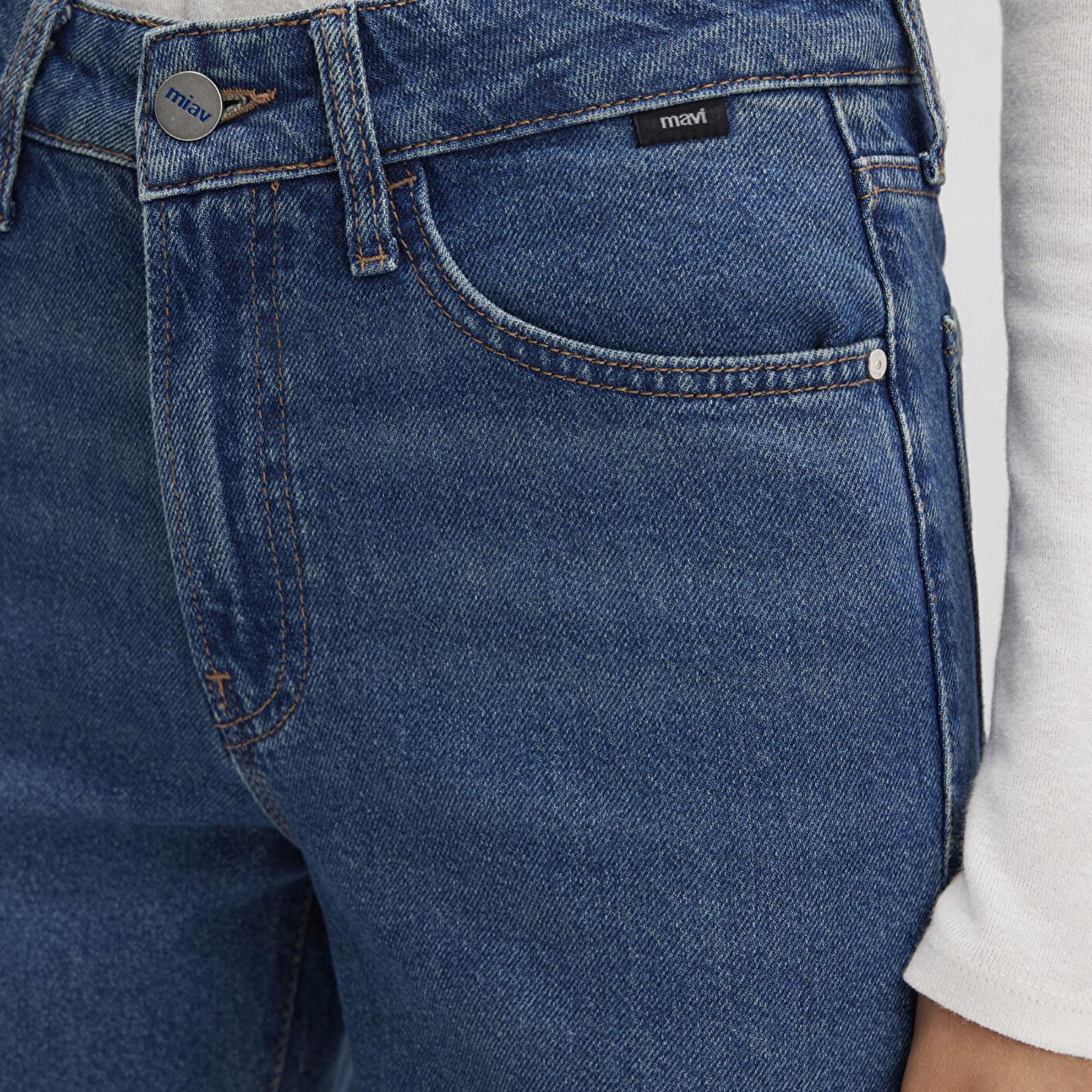 Mavi Miav Jeans 90lar Gölgeli Koyu Mavi Jean Pantolon 1010299-91180