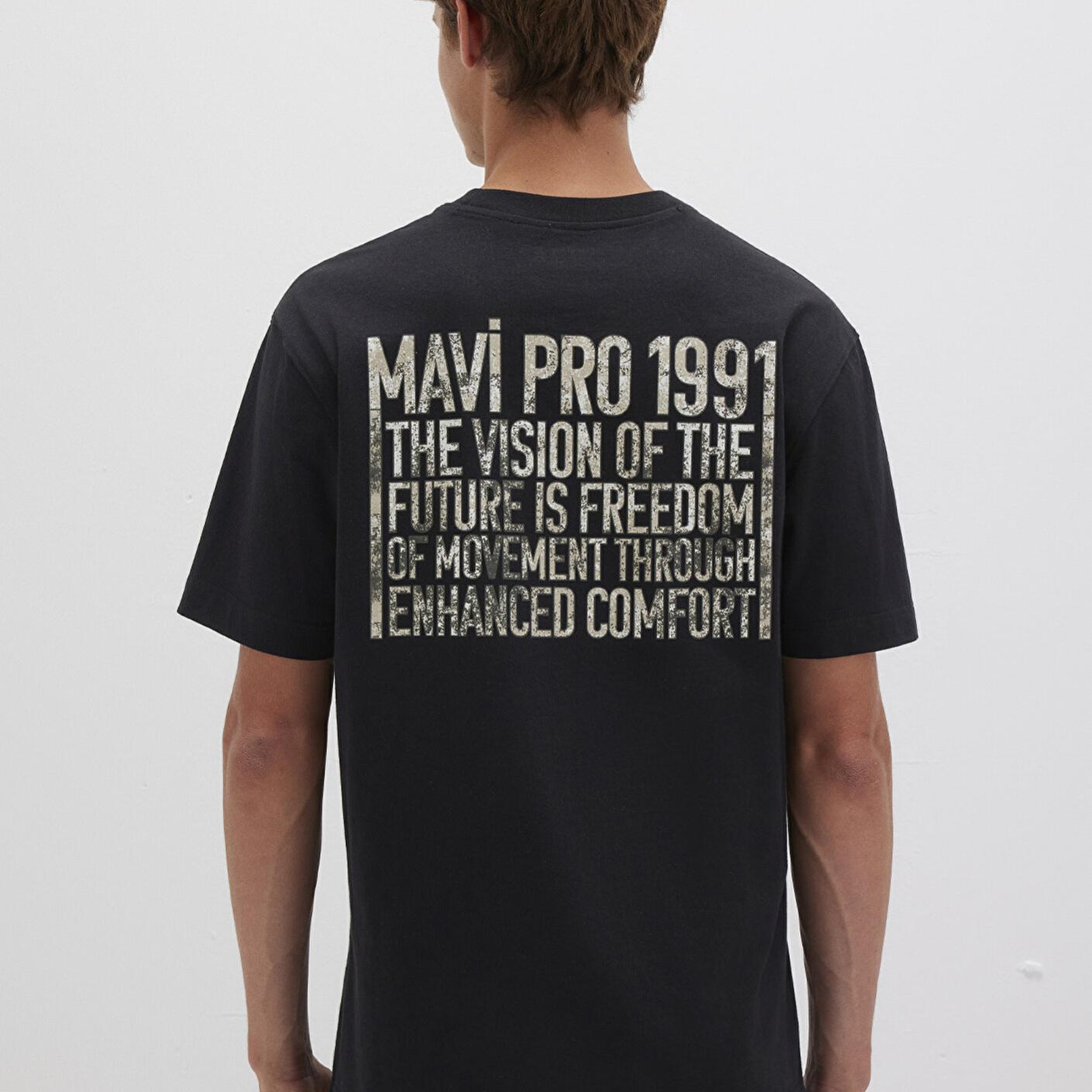 Mavi Mavi Pro Baskılı Siyah Tişört Loose Fit / Bol Rahat Kesim 0613078-900