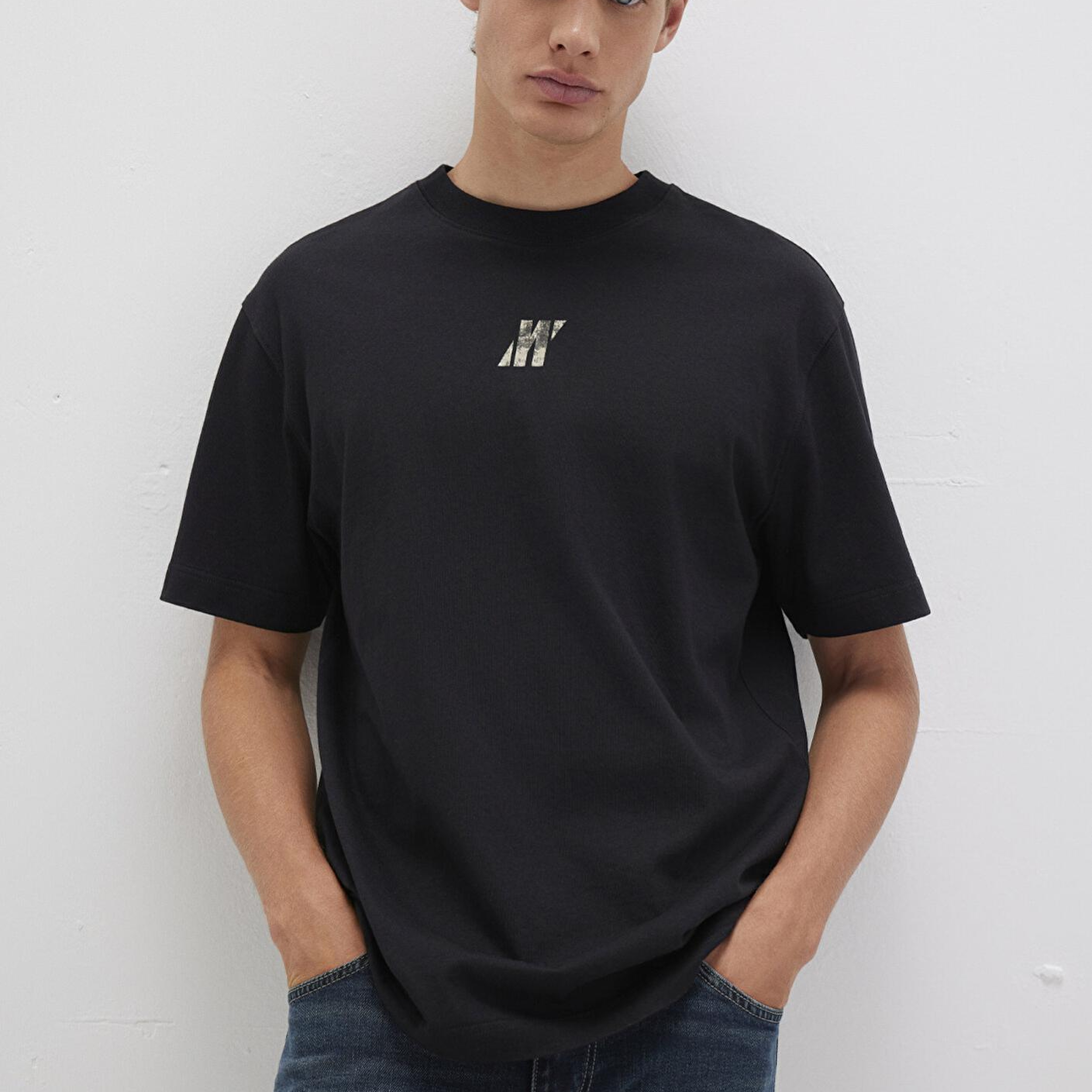 Mavi Mavi Pro Baskılı Siyah Tişört Loose Fit / Bol Rahat Kesim 0613078-900