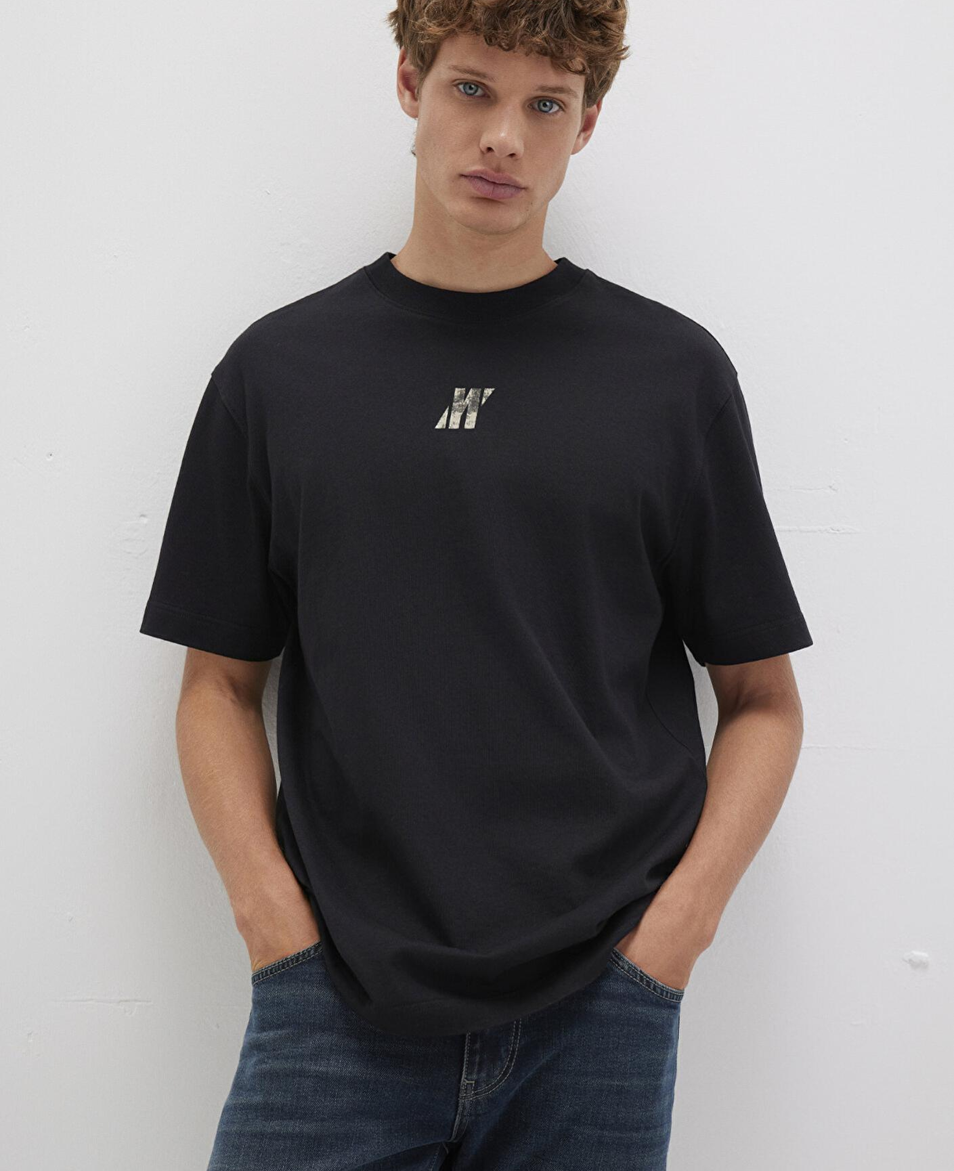 Mavi Mavi Pro Baskılı Siyah Tişört Loose Fit / Bol Rahat Kesim 0613078-900