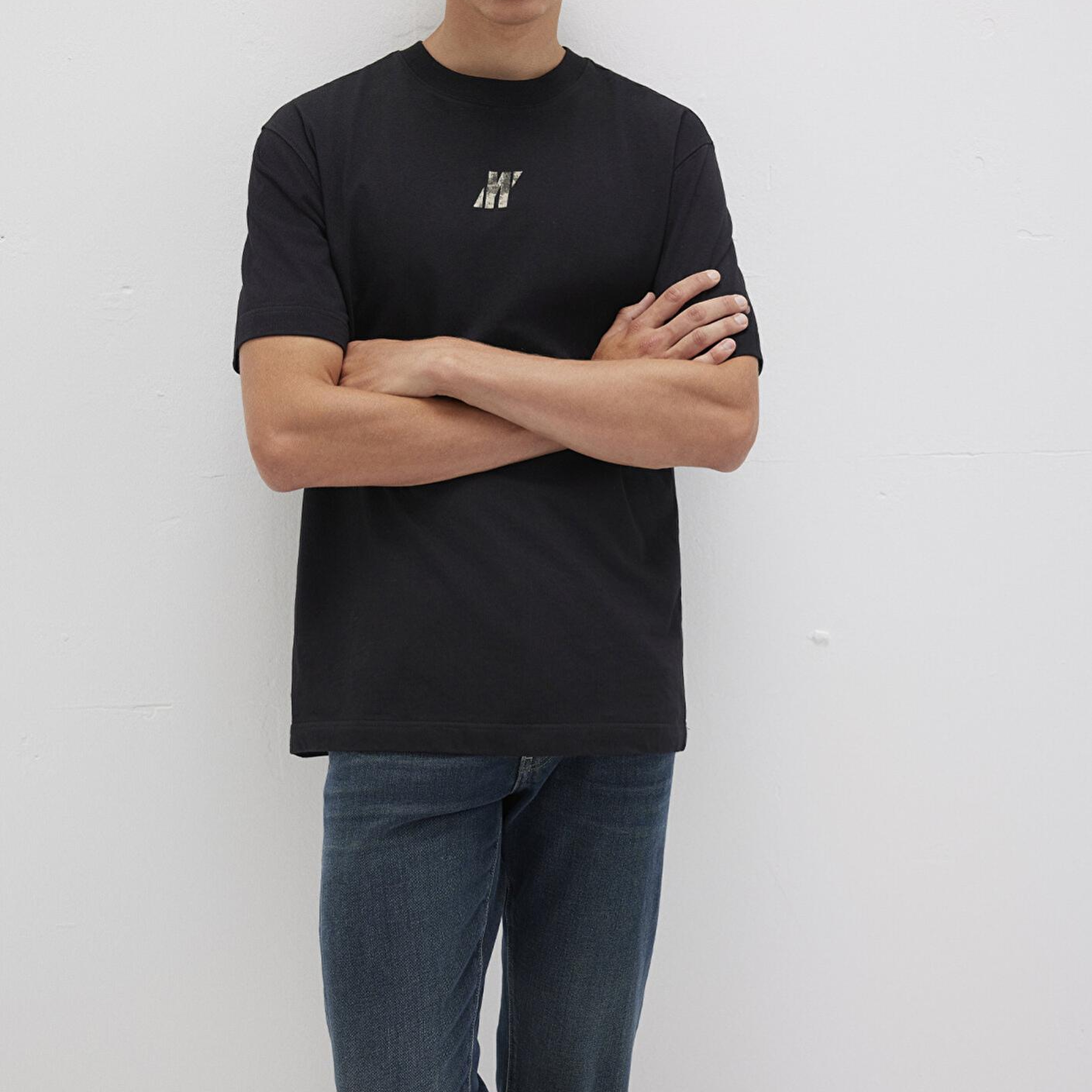 Mavi Mavi Pro Baskılı Siyah Tişört Loose Fit / Bol Rahat Kesim 0613078-900