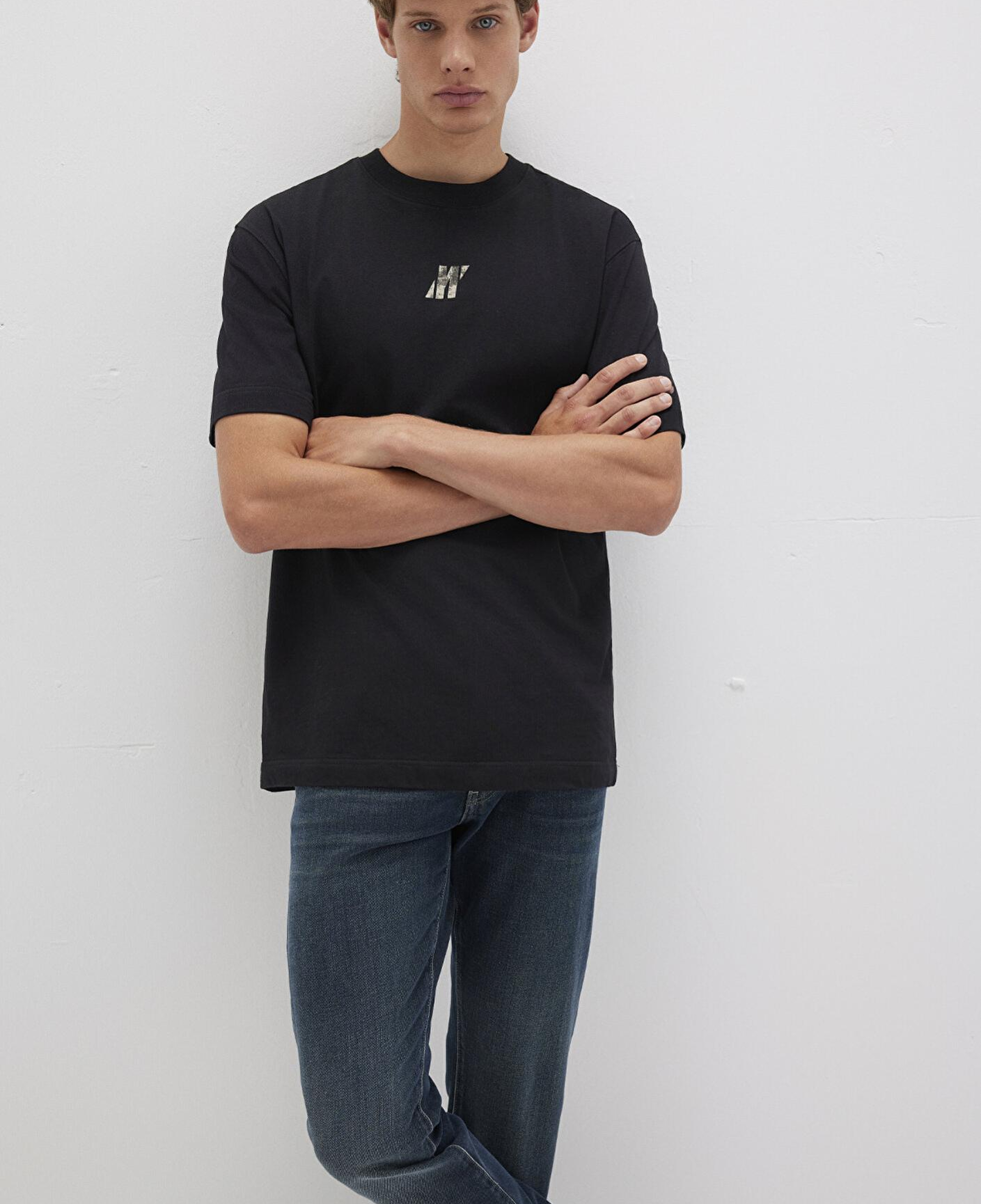 Mavi Mavi Pro Baskılı Siyah Tişört Loose Fit / Bol Rahat Kesim 0613078-900