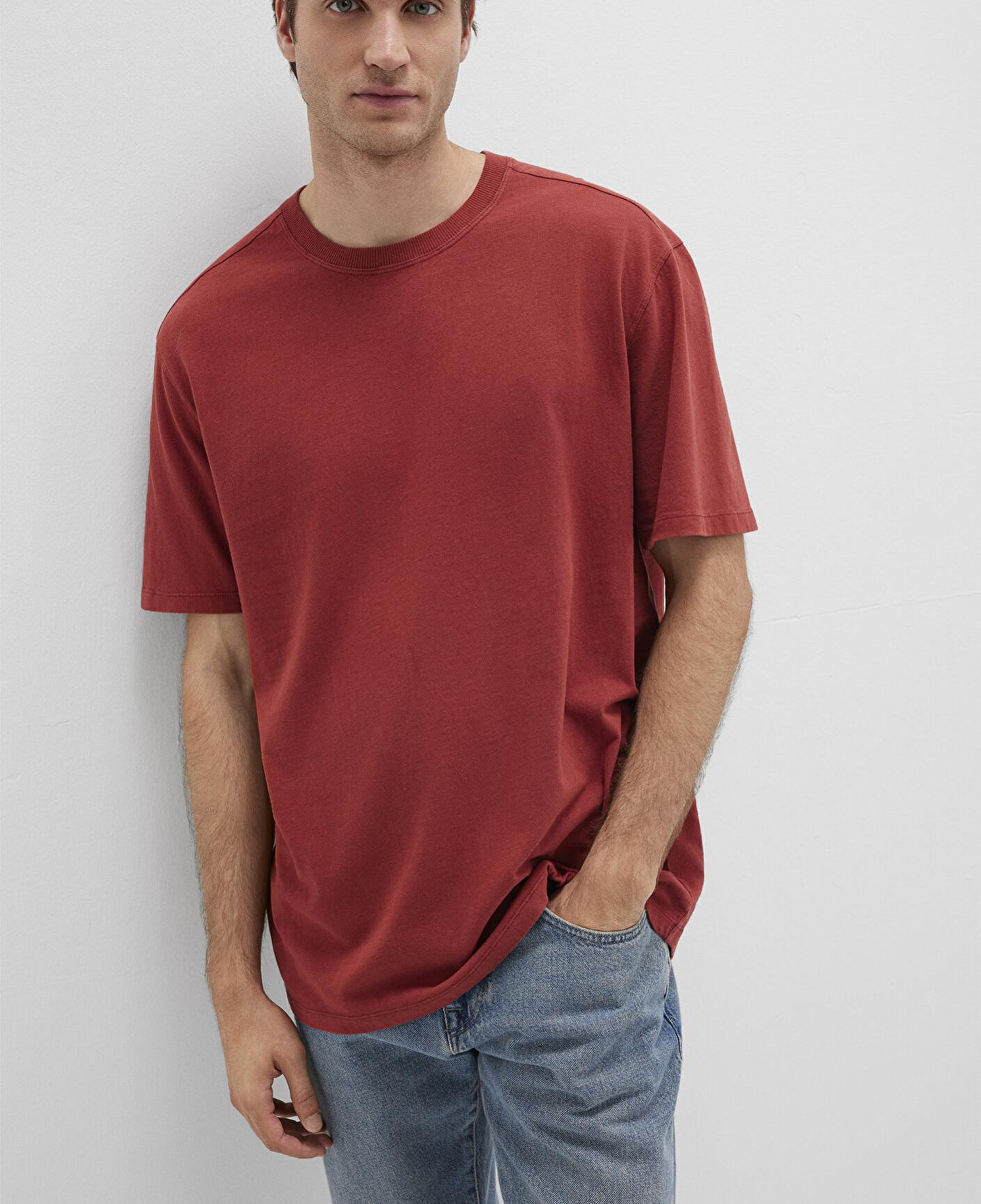 Mavi Kırmızı Tişört Loose Fit / Bol Rahat Kesim 0613044-70457