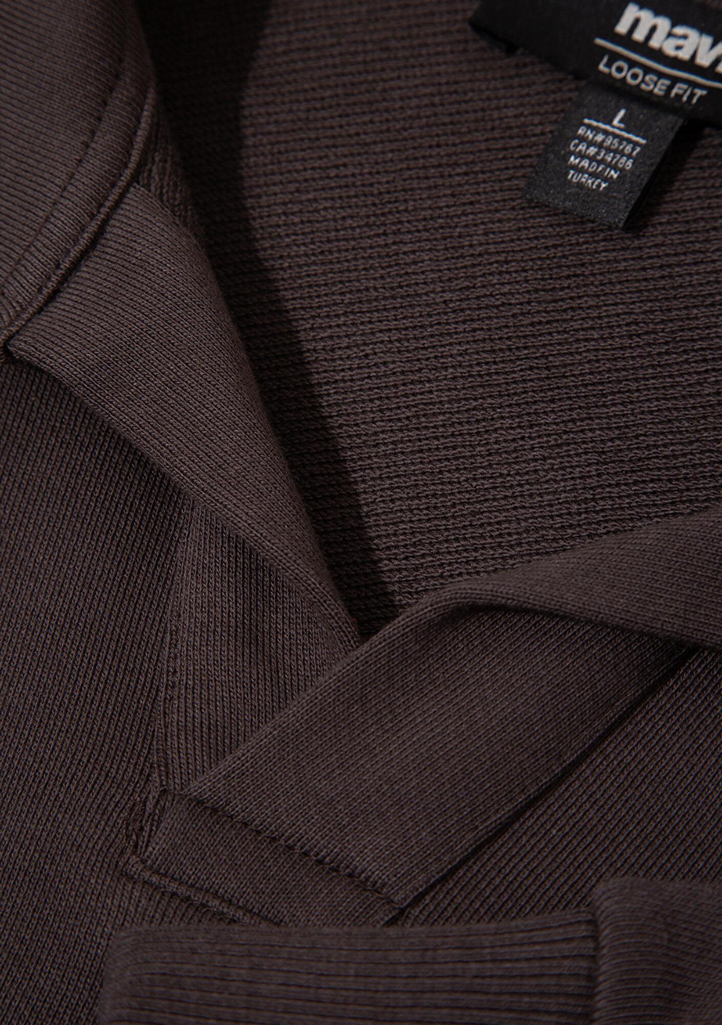 Mavi Polo Yaka Kahverengi Sweatshirt 0S10479-70219