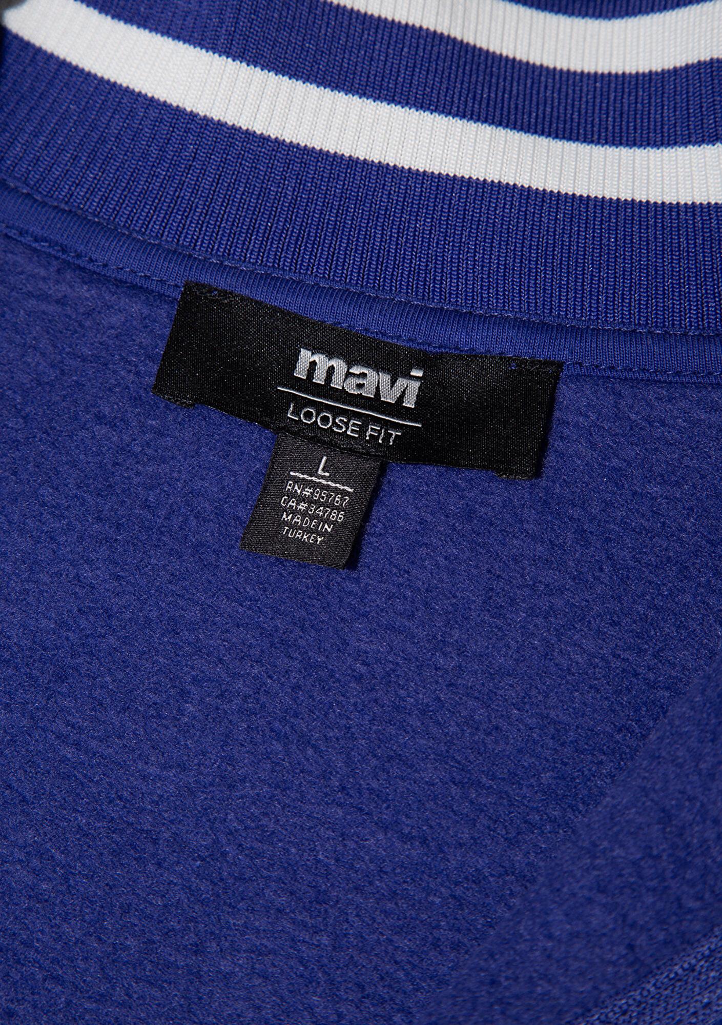 Mavi Winners Club Baskılı Mavi Polo Sweatshirt 0S10488-70695