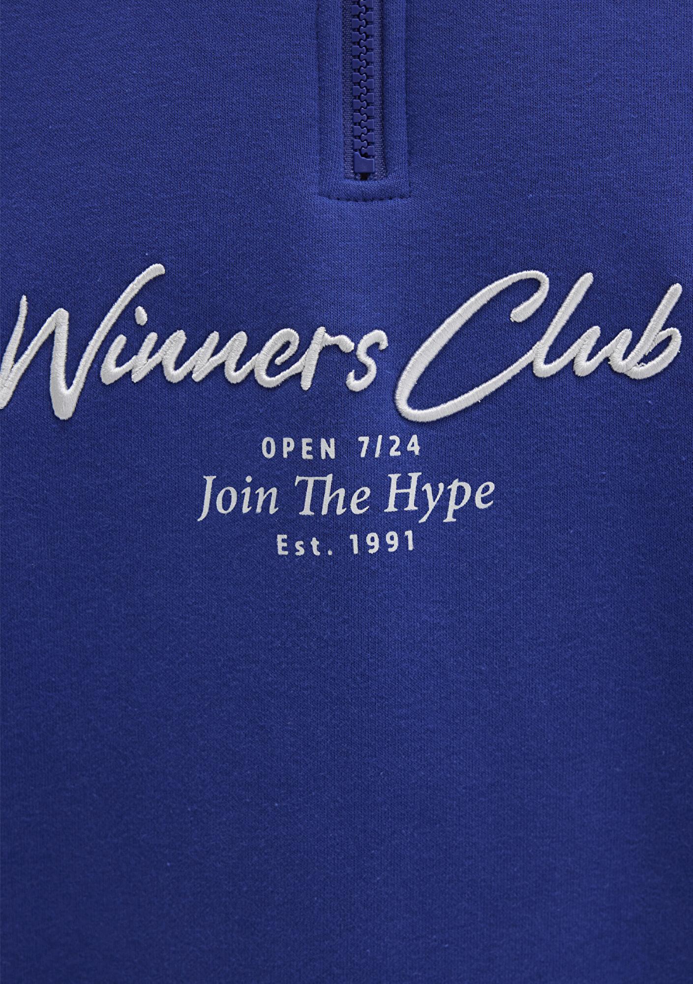 Mavi Winners Club Baskılı Mavi Polo Sweatshirt 0S10488-70695