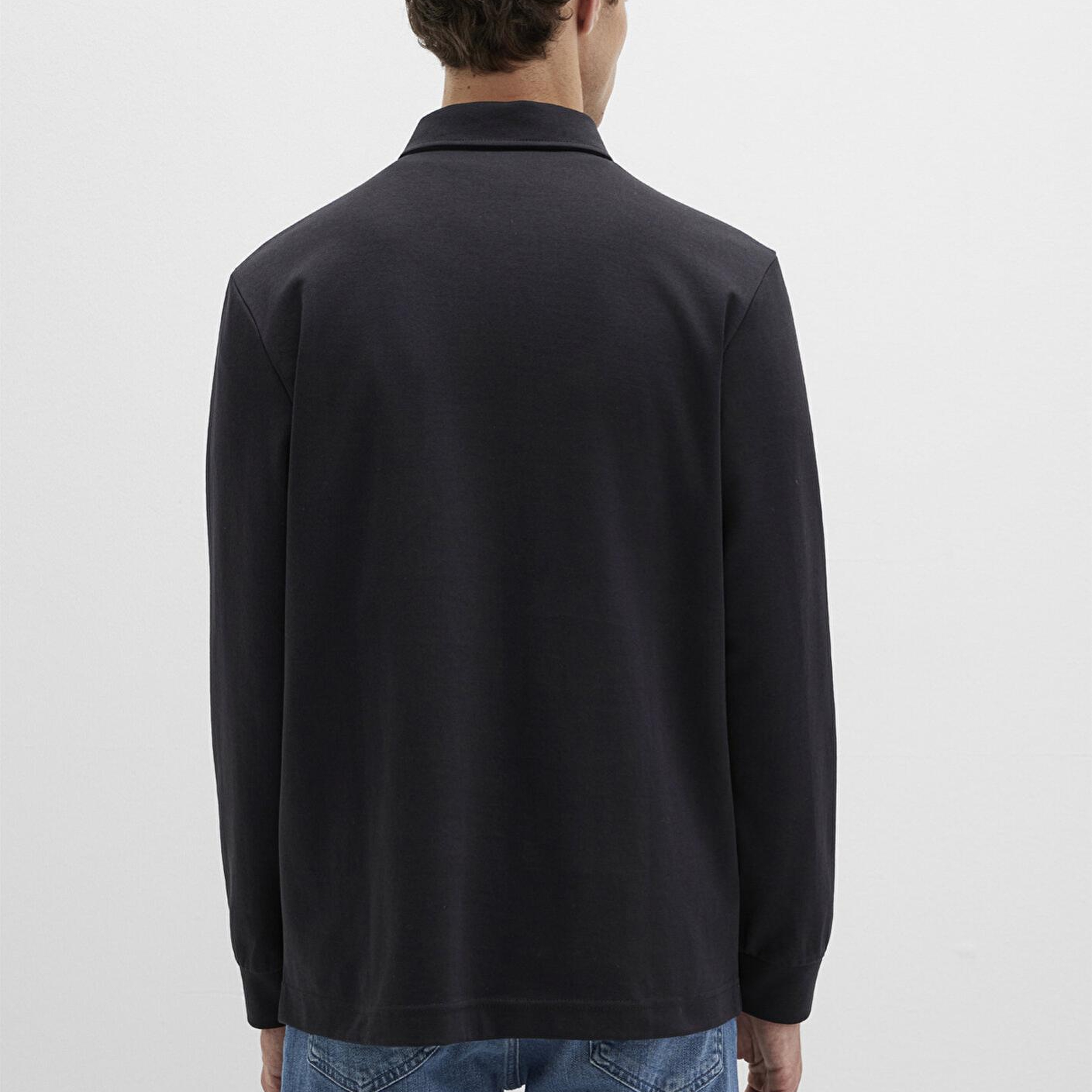 Mavi Düğme Detaylı Siyah Polo Tişört Regular Fit / Normal Kesim 0613043-900