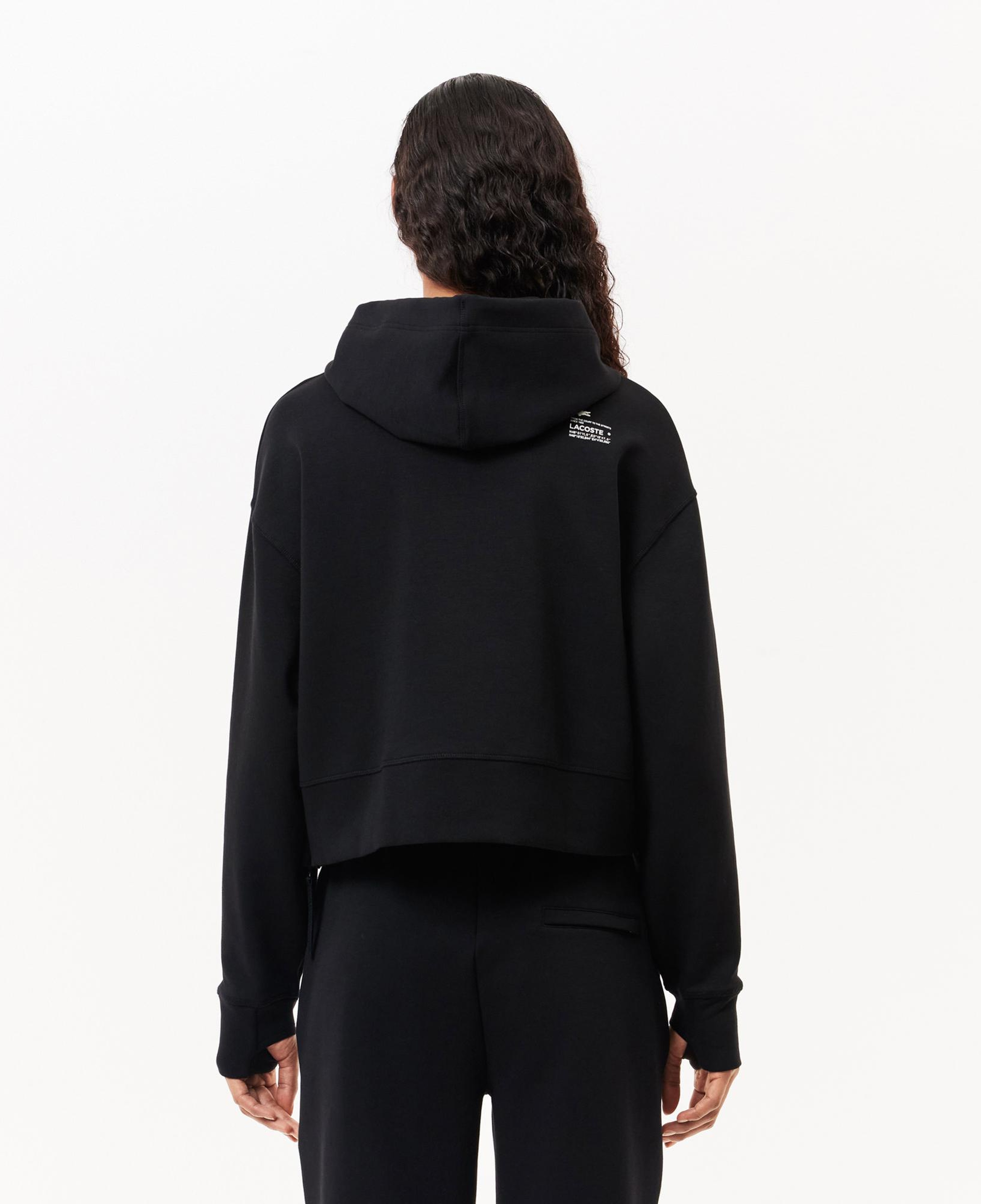 Lacoste Kadın Relaxed Fit Kapüşonlu Siyah Sweatshirt