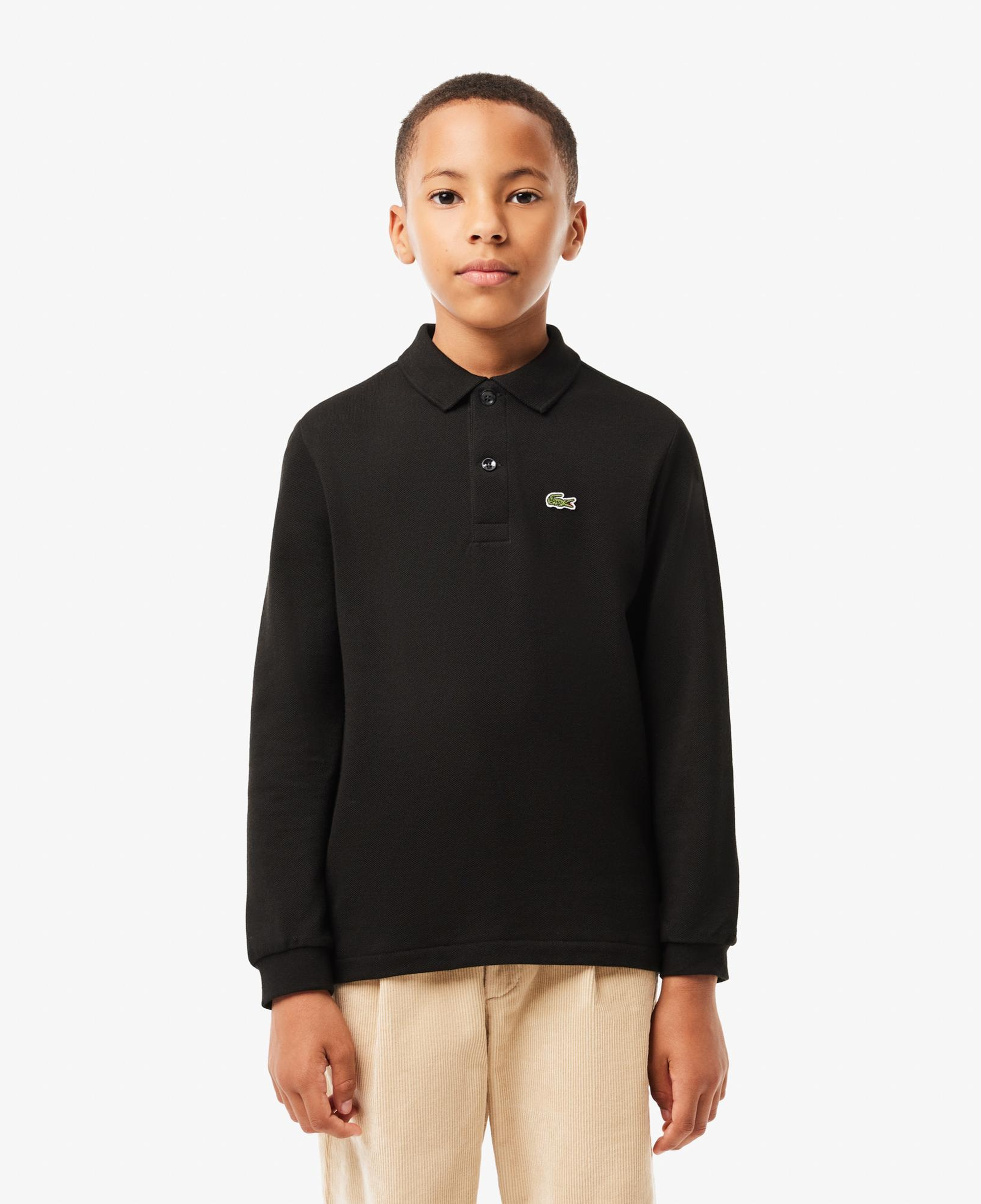 Lacoste Erkek Çocuk Regular Fit Uzun Kollu Siyah Polo