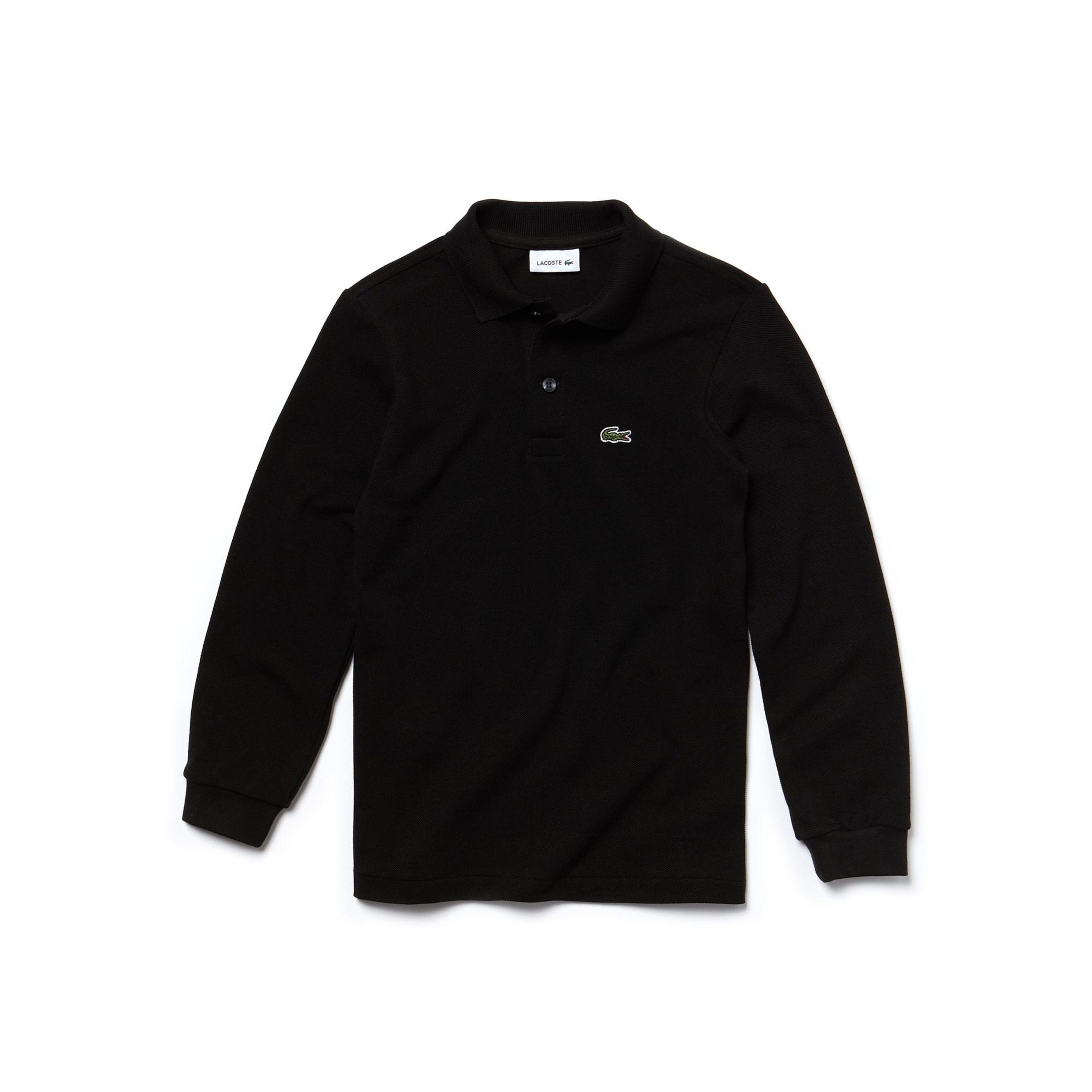 Lacoste Erkek Çocuk Regular Fit Uzun Kollu Siyah Polo
