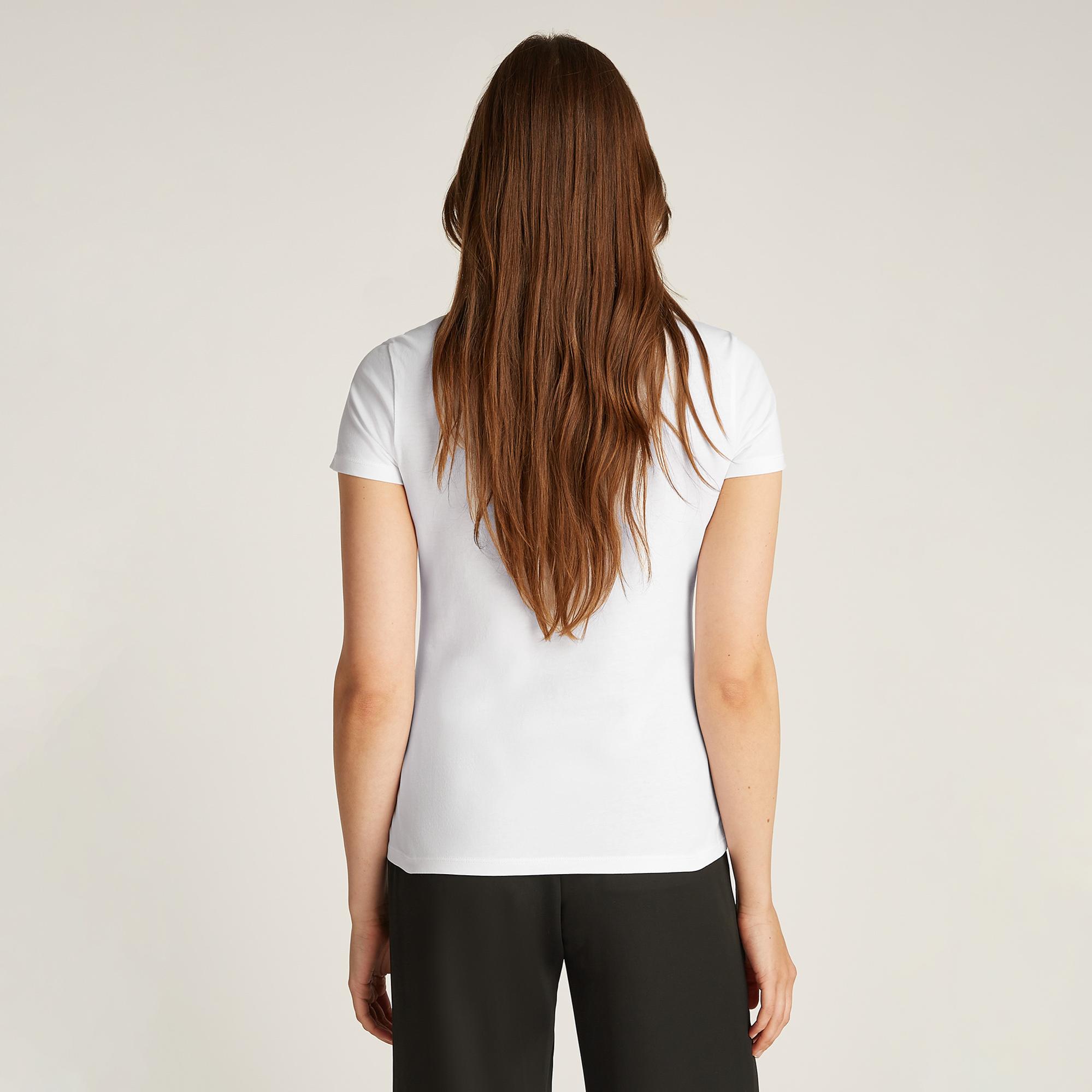 Calvin Klein Graphic Slim Kadın Beyaz T-Shirt