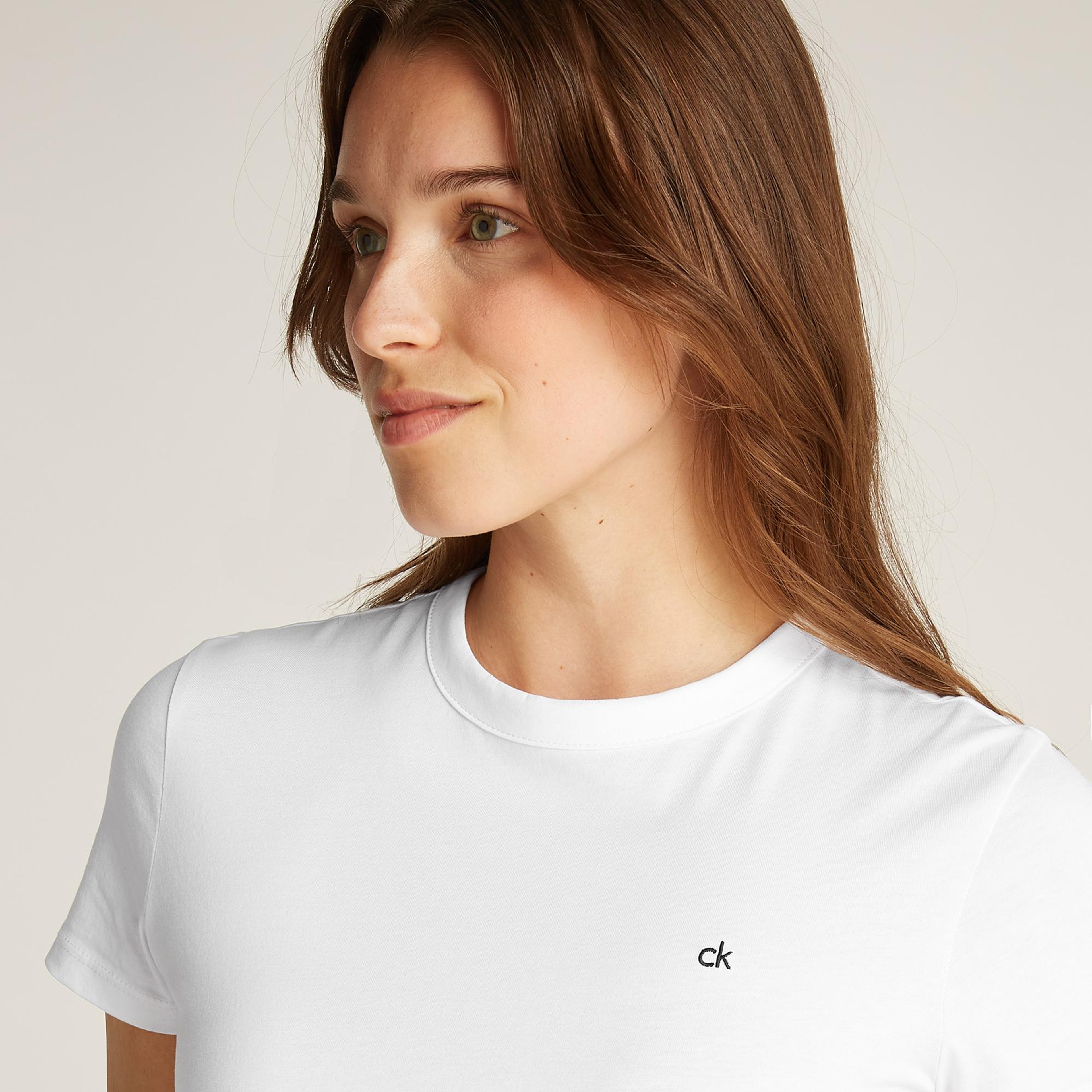 Calvin Klein Graphic Slim Kadın Beyaz T-Shirt