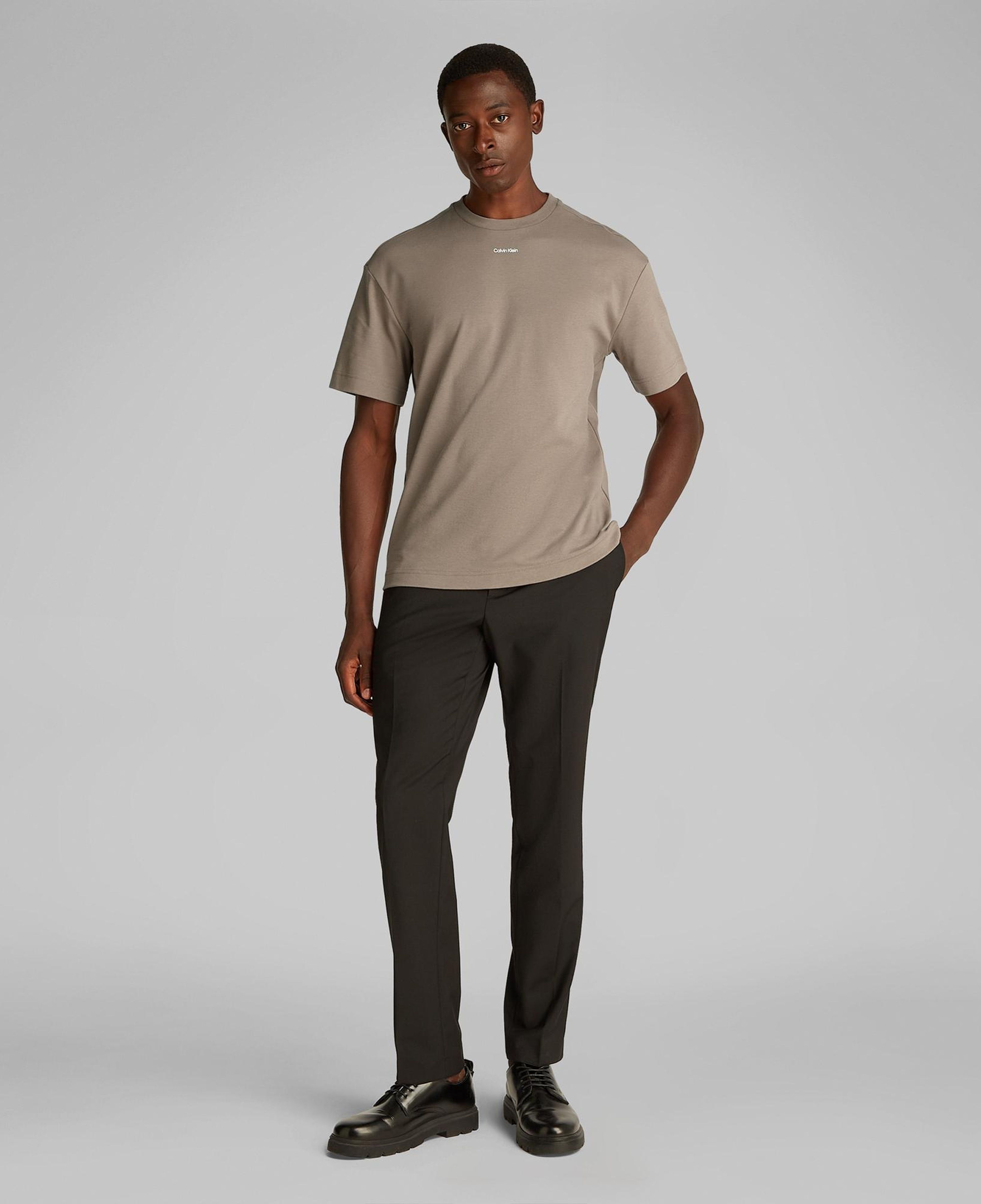 Calvin Klein Nano Logo İnterlo Erkek Kahverengi T-Shirt