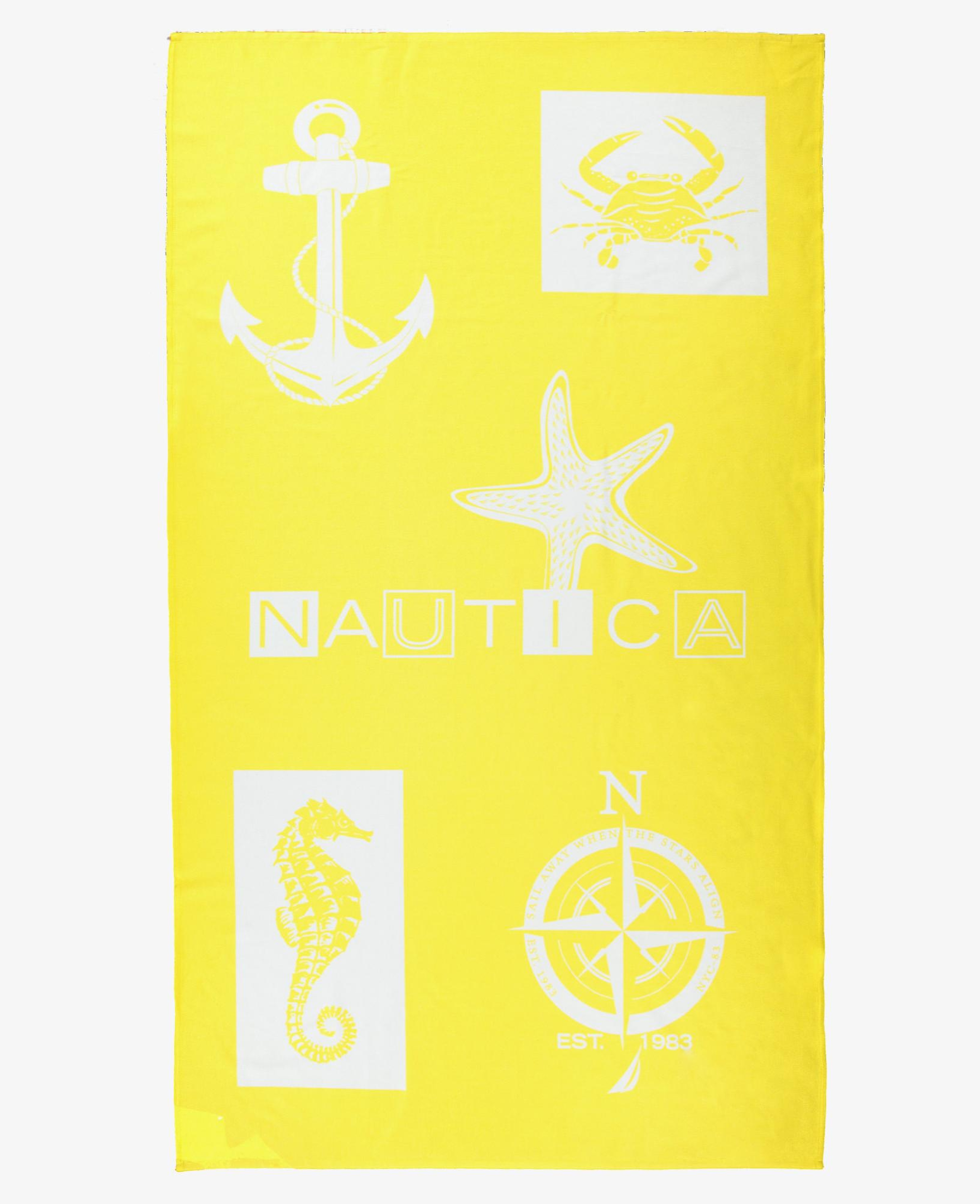 Nautica Unisex Sarı Desenli Plaj Havlusu