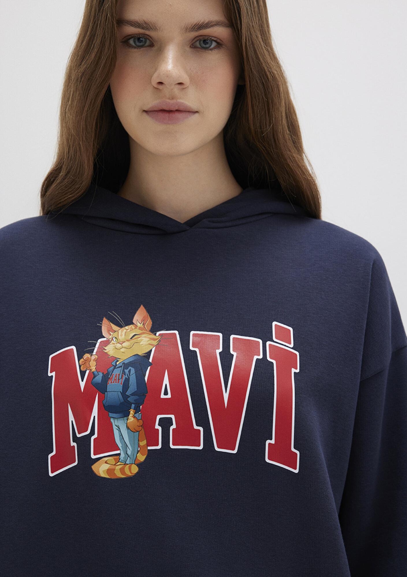 Mavi Mavi Kedi Logo Lacivert Sweatshirt 1S10461-70488