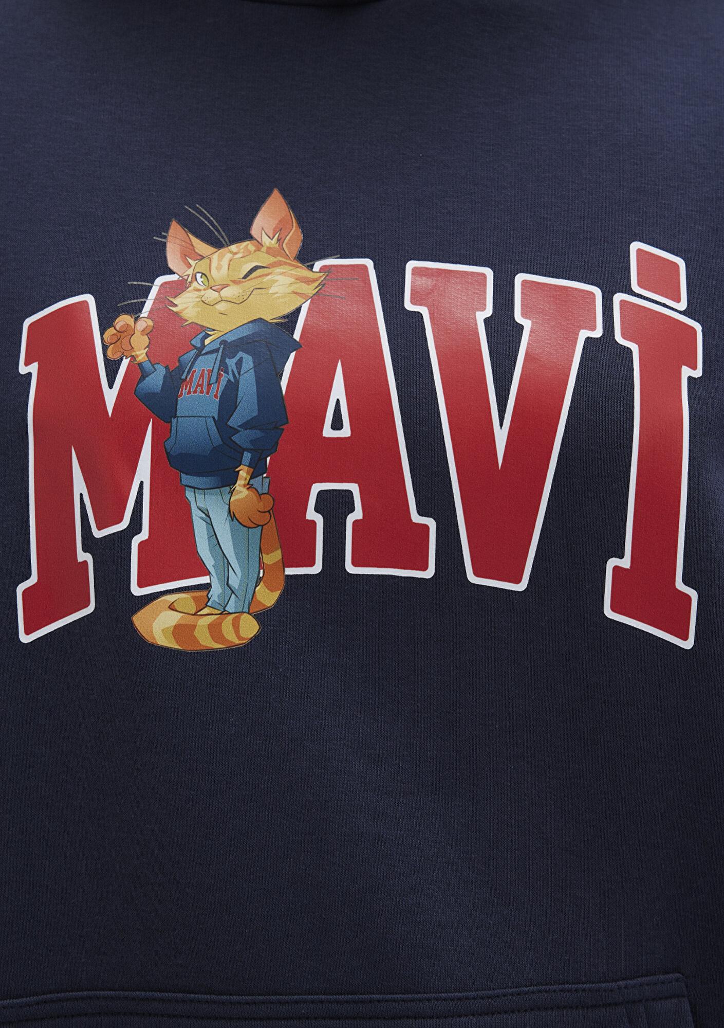 Mavi Mavi Kedi Logo Lacivert Sweatshirt 1S10461-70488