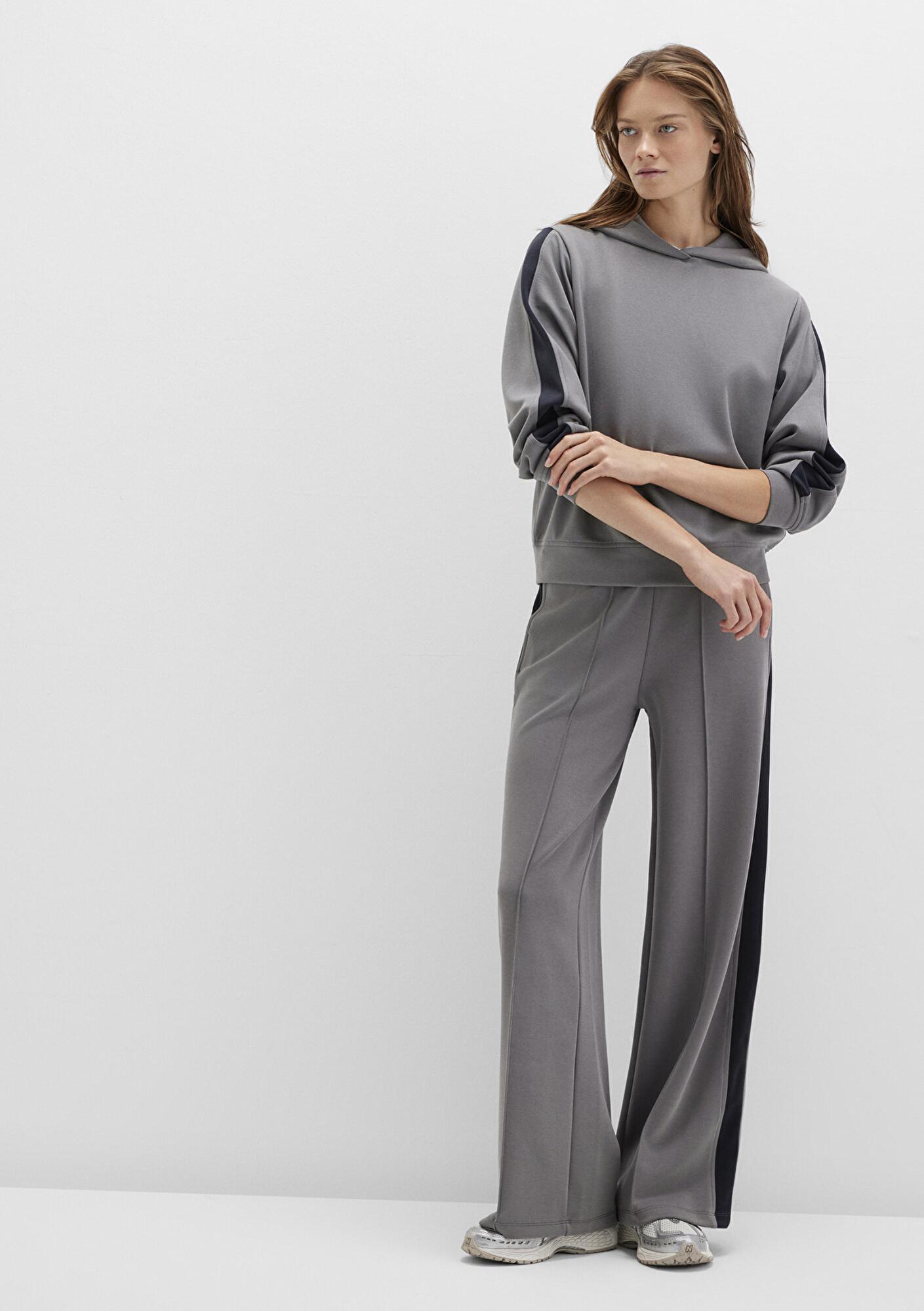 Mavi Şerit Detaylı (TENCEL™) Modal Gri Eşofman Altı 1011104-82577