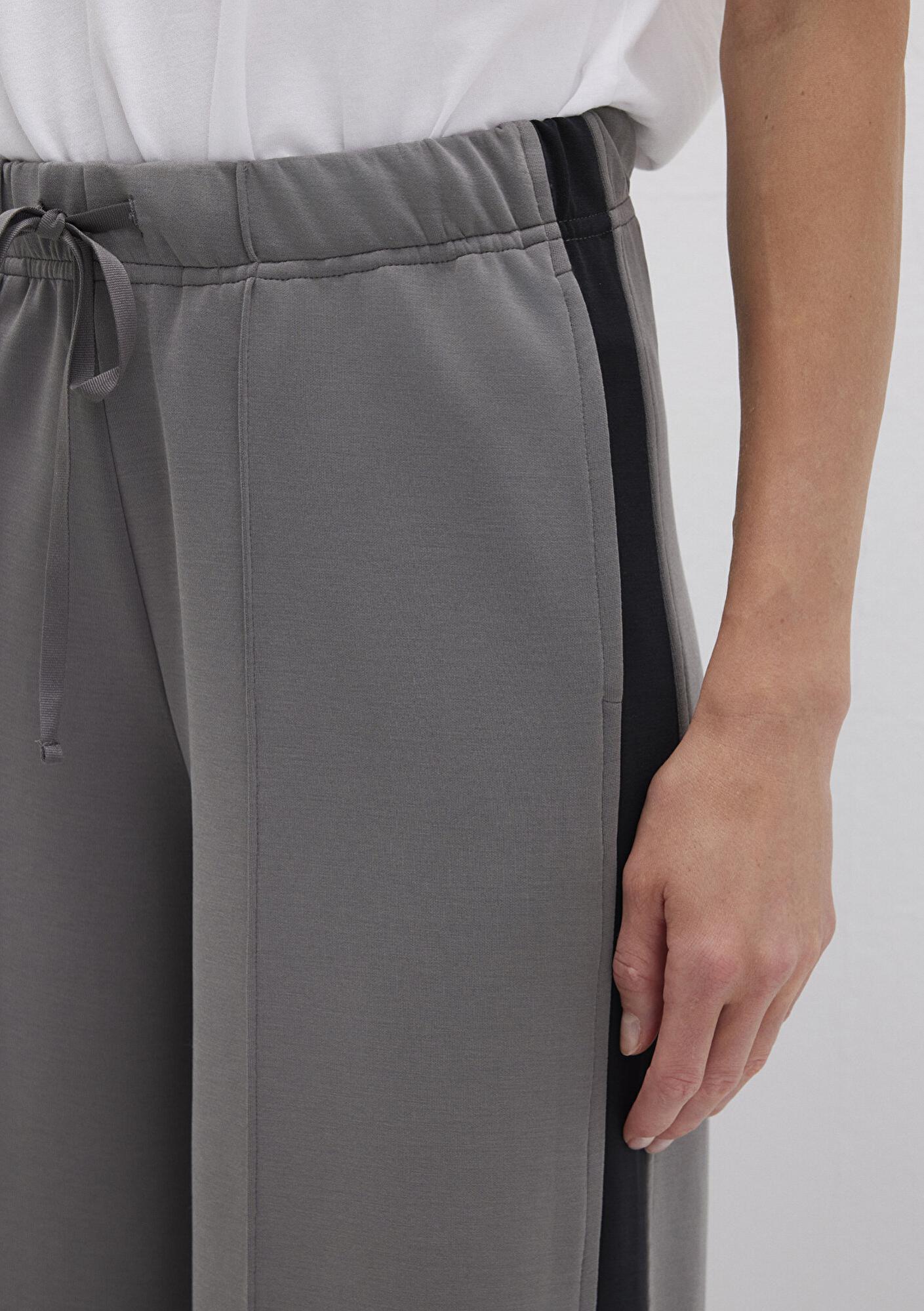 Mavi Şerit Detaylı (TENCEL™) Modal Gri Eşofman Altı 1011104-82577