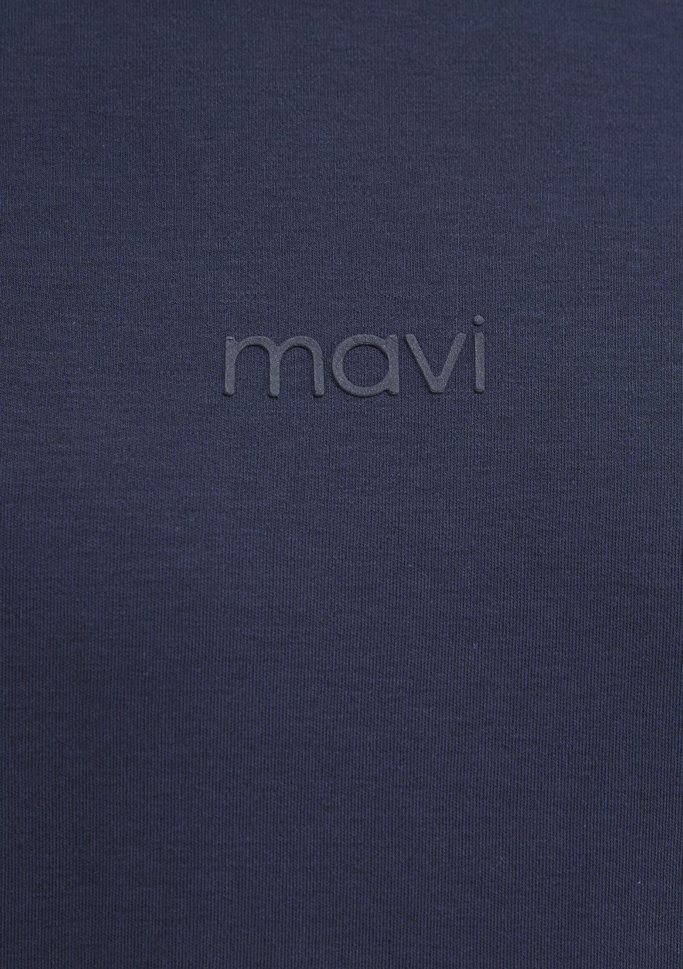 Mavi Mavi Logo Lacivert Basic İnterlok Tişört Loose Fit / Bol Rahat Kesim 0613102-85315