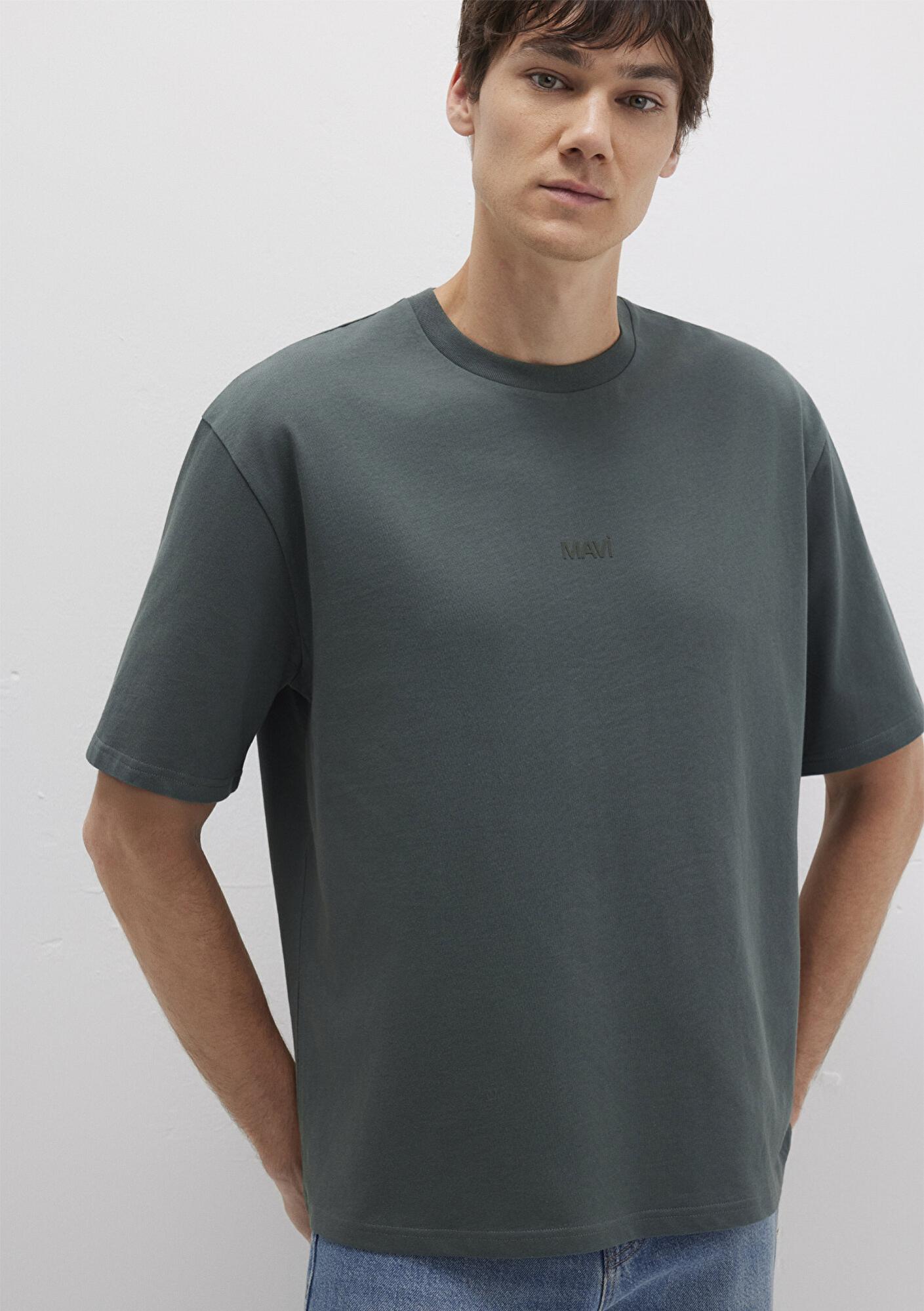 Mavi Mavi Logo Yeşil Basic Tişört Relaxed Fit / Rahat Kesim 0613093-71598