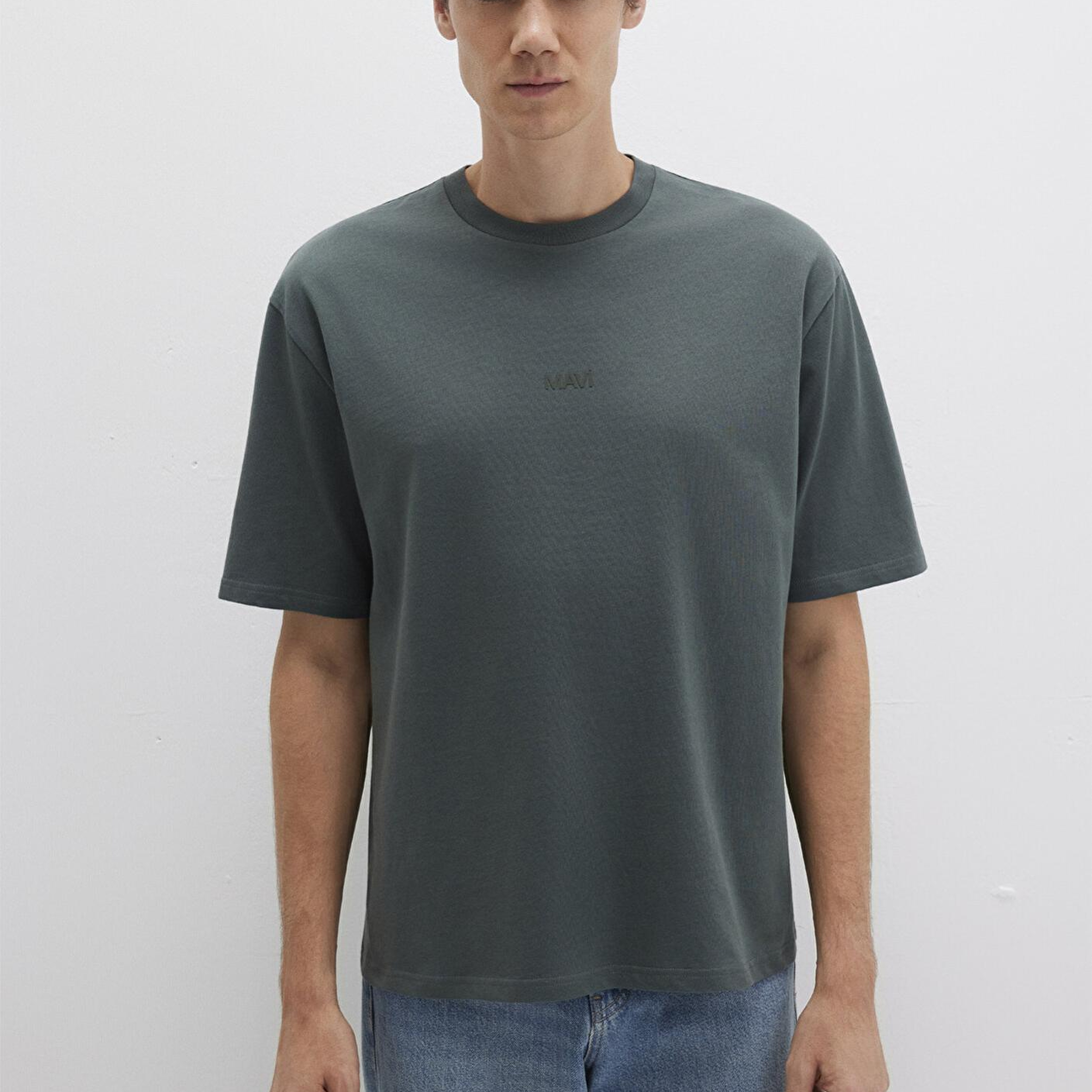 Mavi Mavi Logo Yeşil Basic Tişört Relaxed Fit / Rahat Kesim 0613093-71598